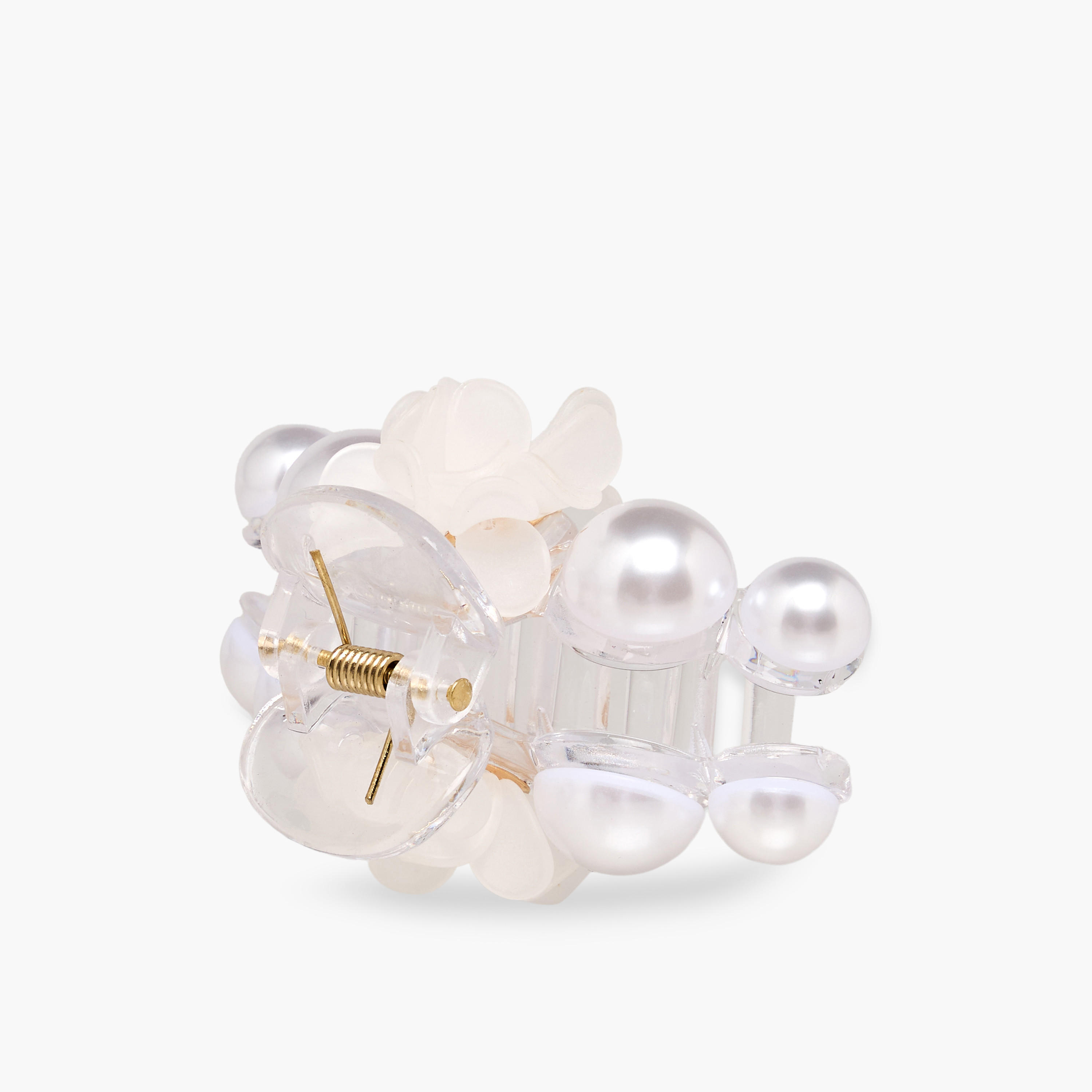 Hair Clamp with Floral and Pearl Detail-women-hairaccessories-clamps-image-2