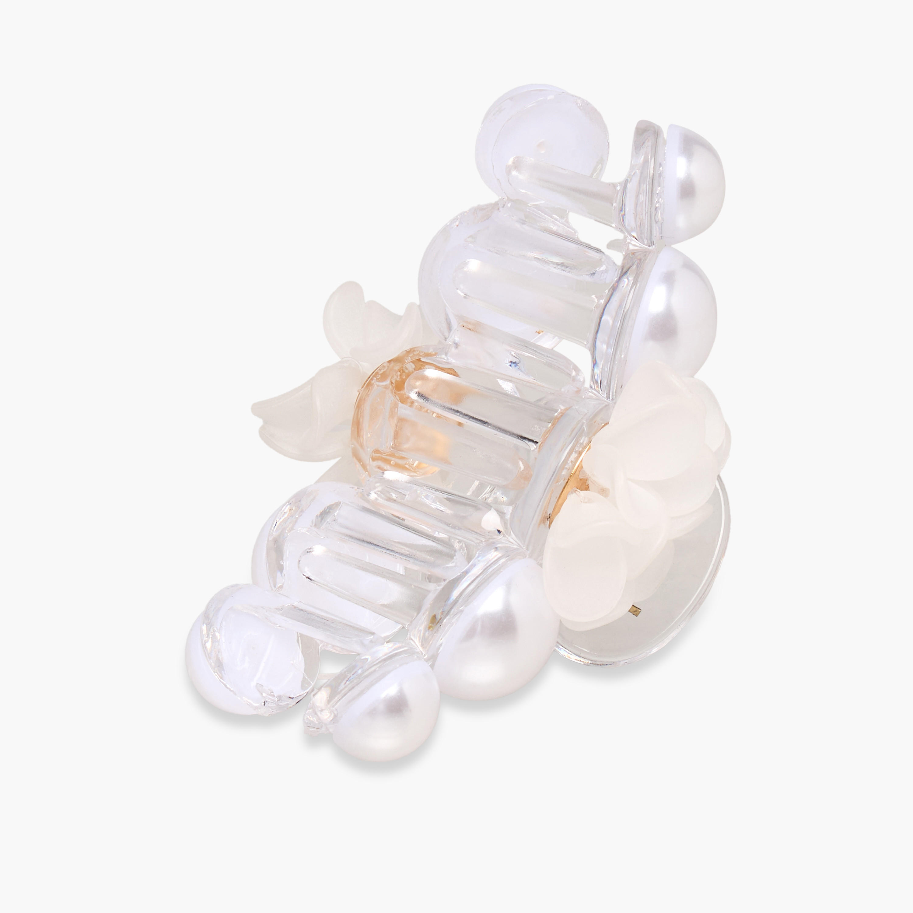 Hair Clamp with Floral and Pearl Detail-women-hairaccessories-clamps-image-3