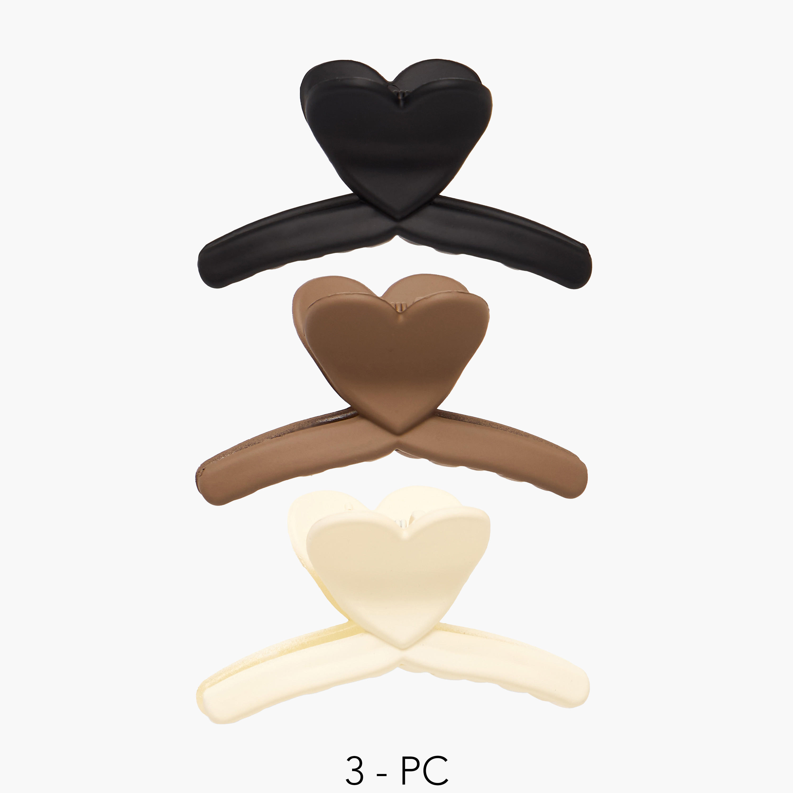 Pack of 3 Heart Shape Hair Clamps-women-hairaccessories-clamps-image-1