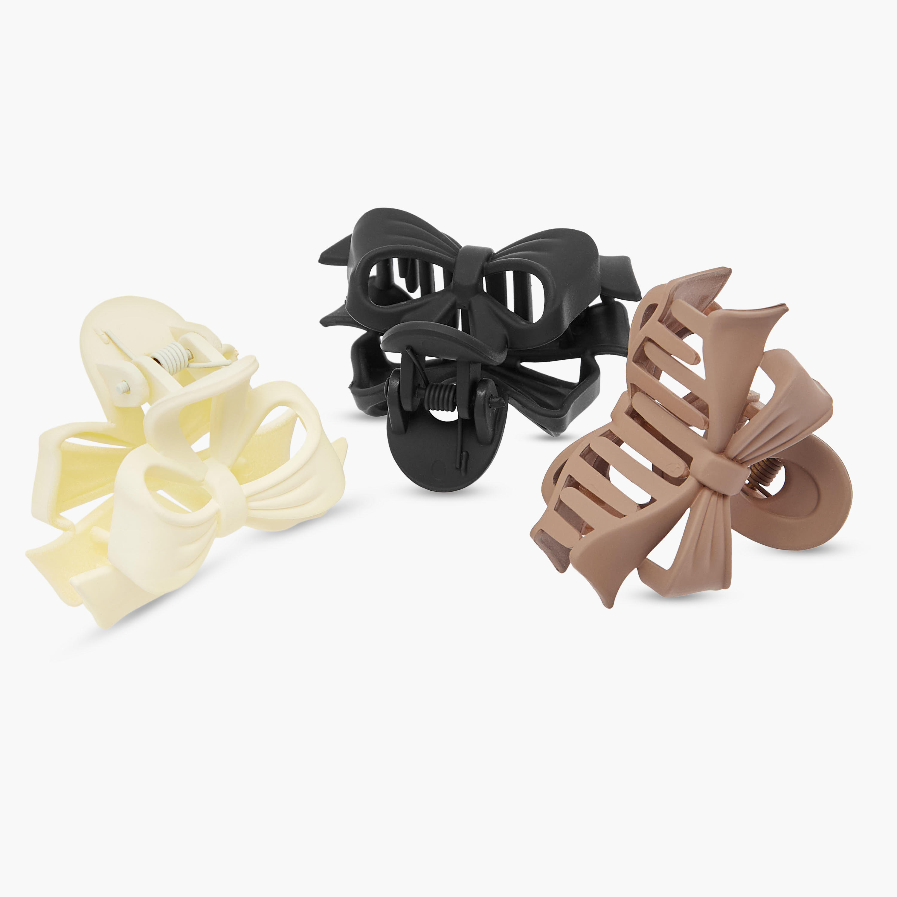 Pack of 3 Bow Hair Clamp with Solid Design-women-hairaccessories-clamps-image-6