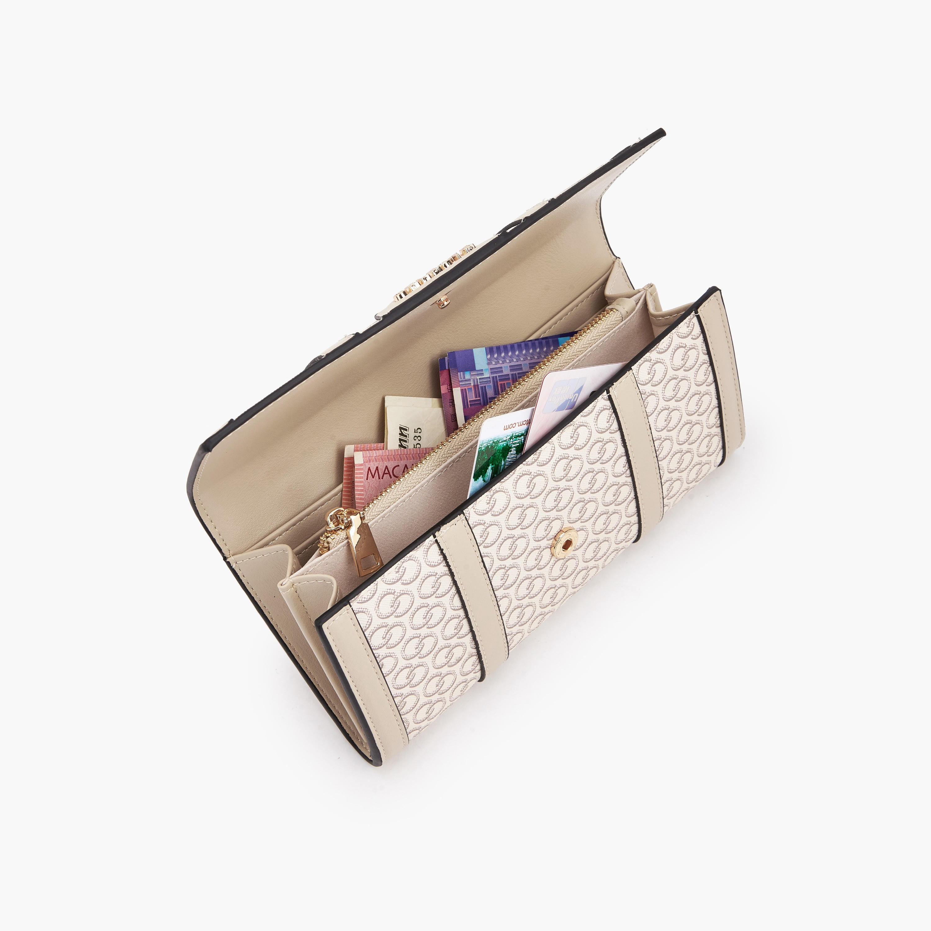 Celeste Monogram Print Wallet with Magnetic Flap Closure-women-bagsandwallets-wallets-image-7