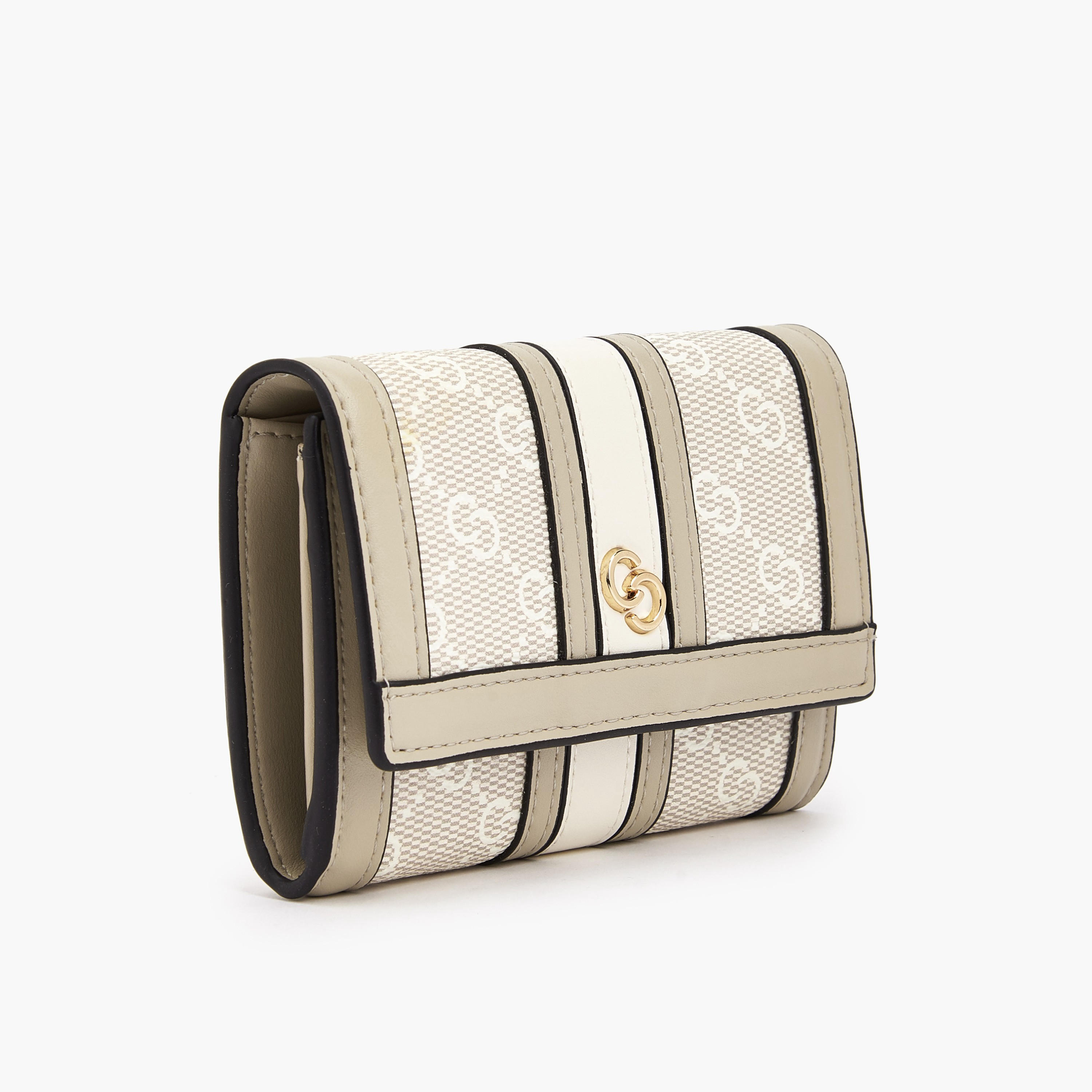 Celeste Monogram Print Wallet with Button Closure-women-bagsandwallets-wallets-image-2