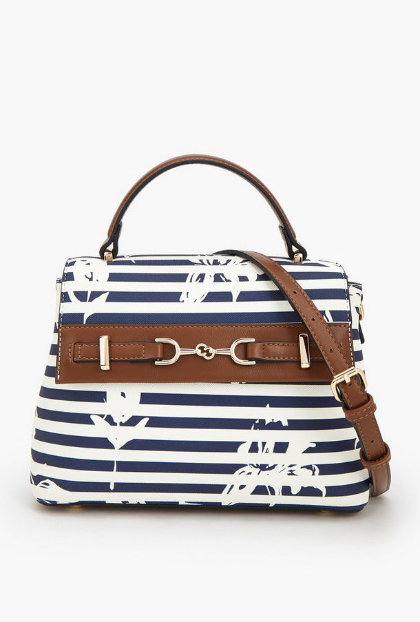 Celeste Striped Satchel Bag with Handle-women-image-1