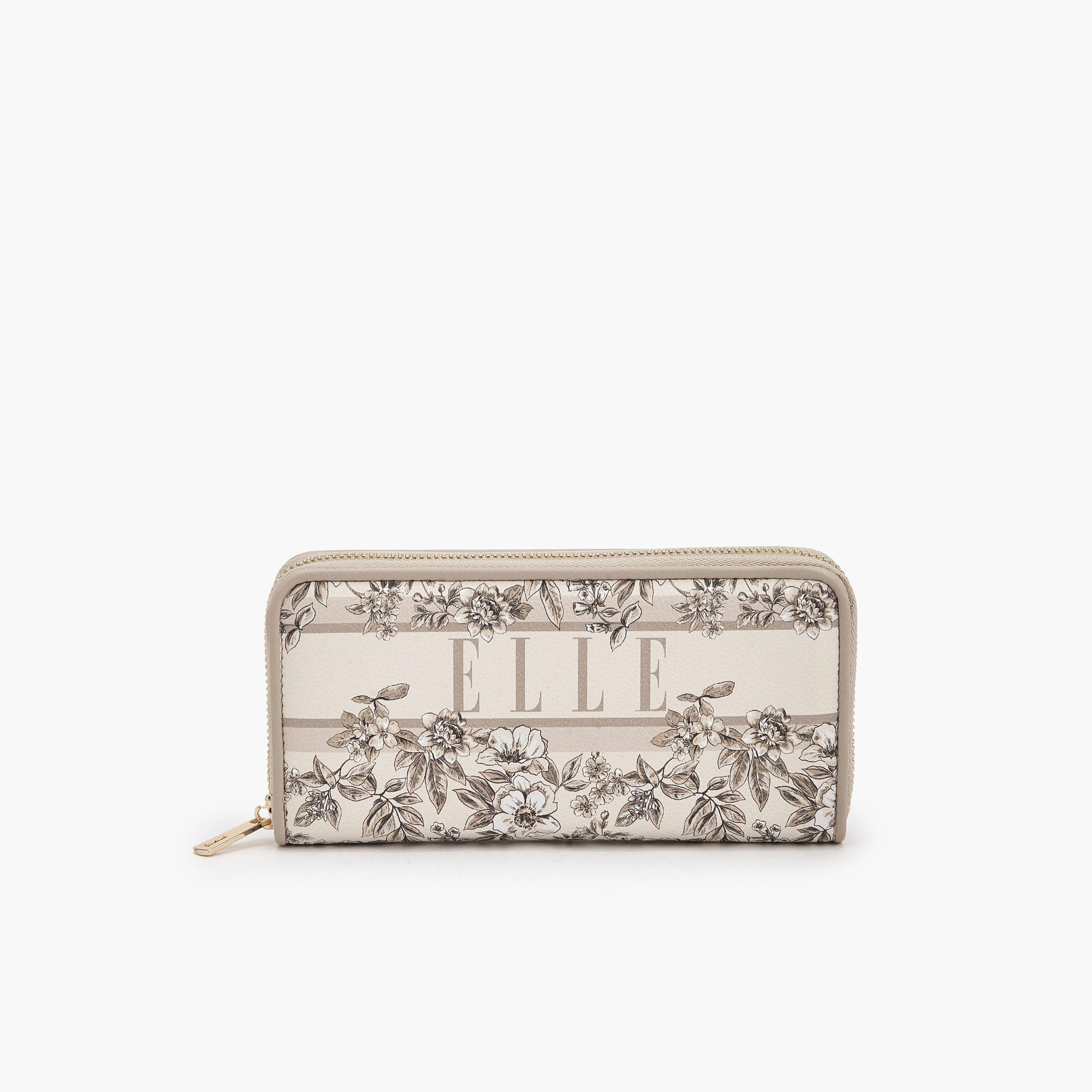 Elle Floral Print Wallet with Zip Closure-women-bagsandwallets-wallets-image-1