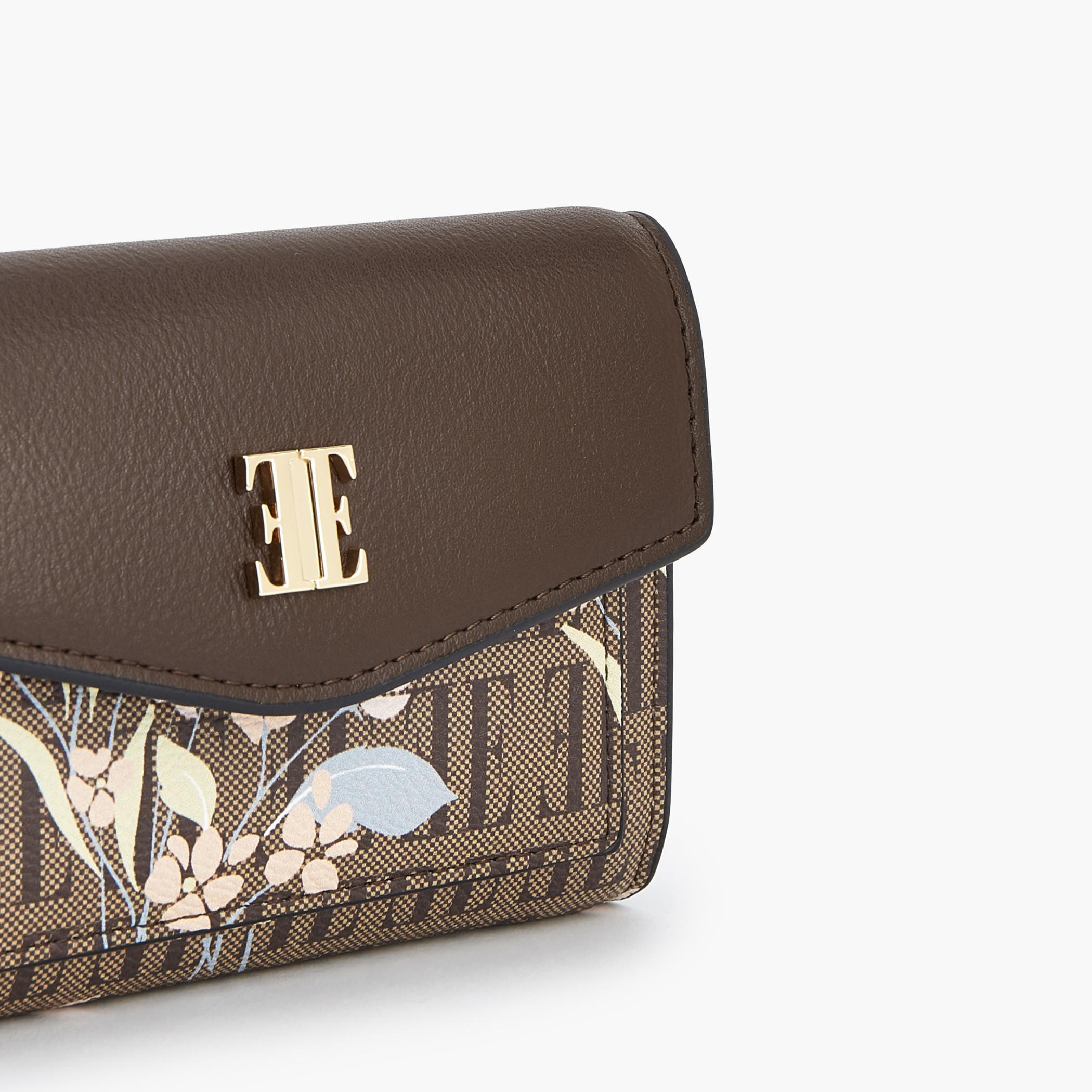 Elle Floral Monogram Print Wallet with Button Closure-women-bagsandwallets-wallets-image-3