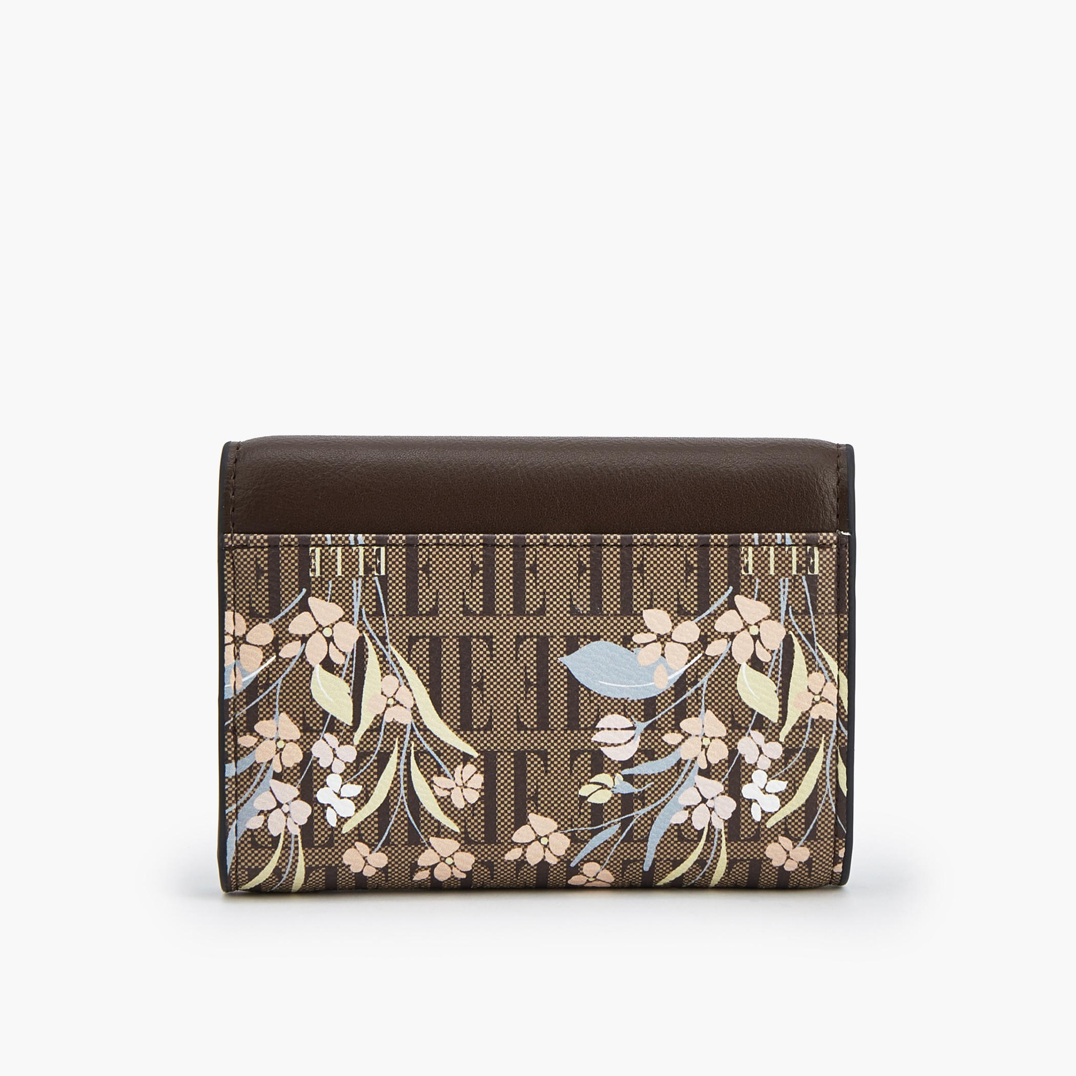 Elle Floral Monogram Print Wallet with Button Closure-women-bagsandwallets-wallets-image-4