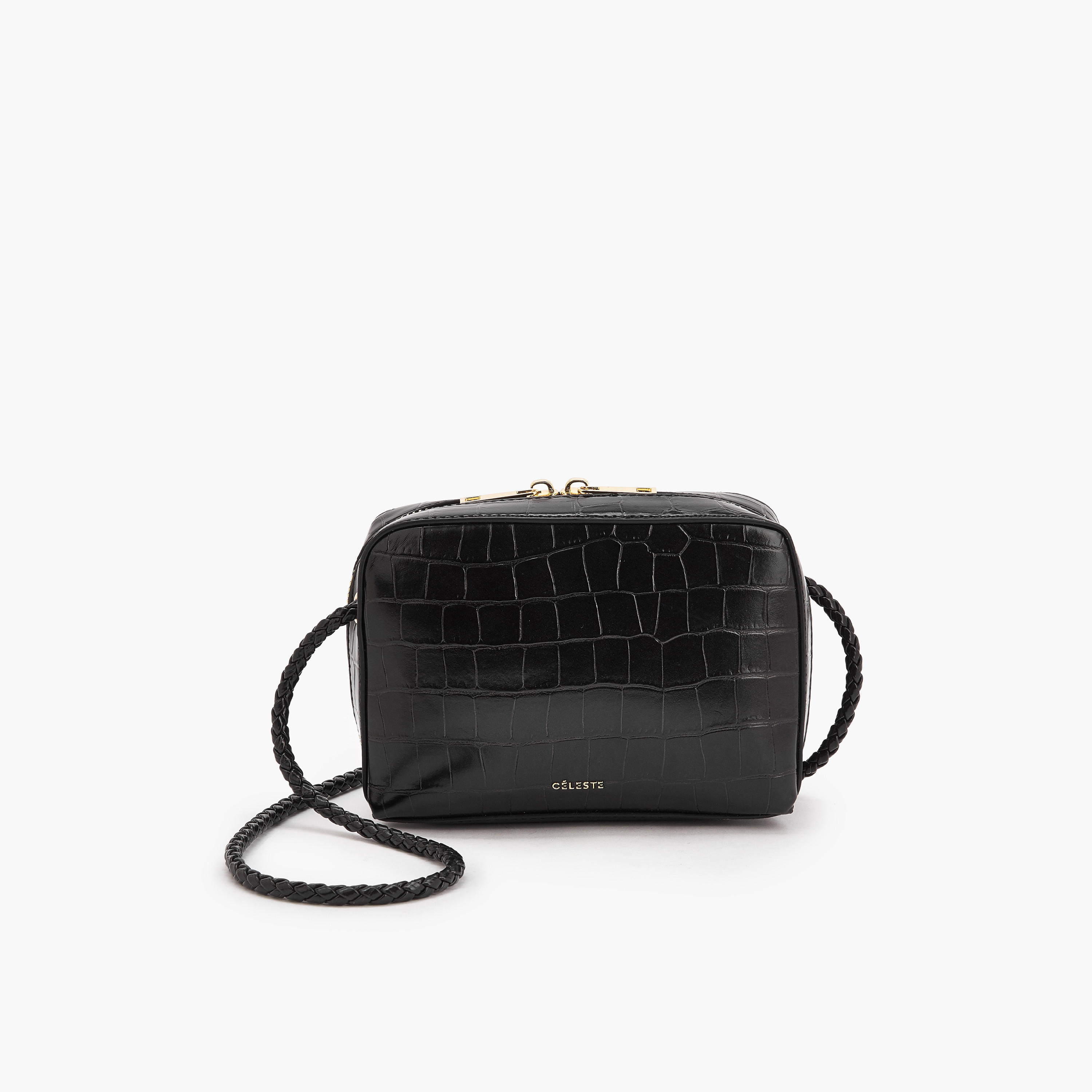 Celeste Textured Crossbody Bag with Zip Closure-women-bagsandwallets-handbags-image-1