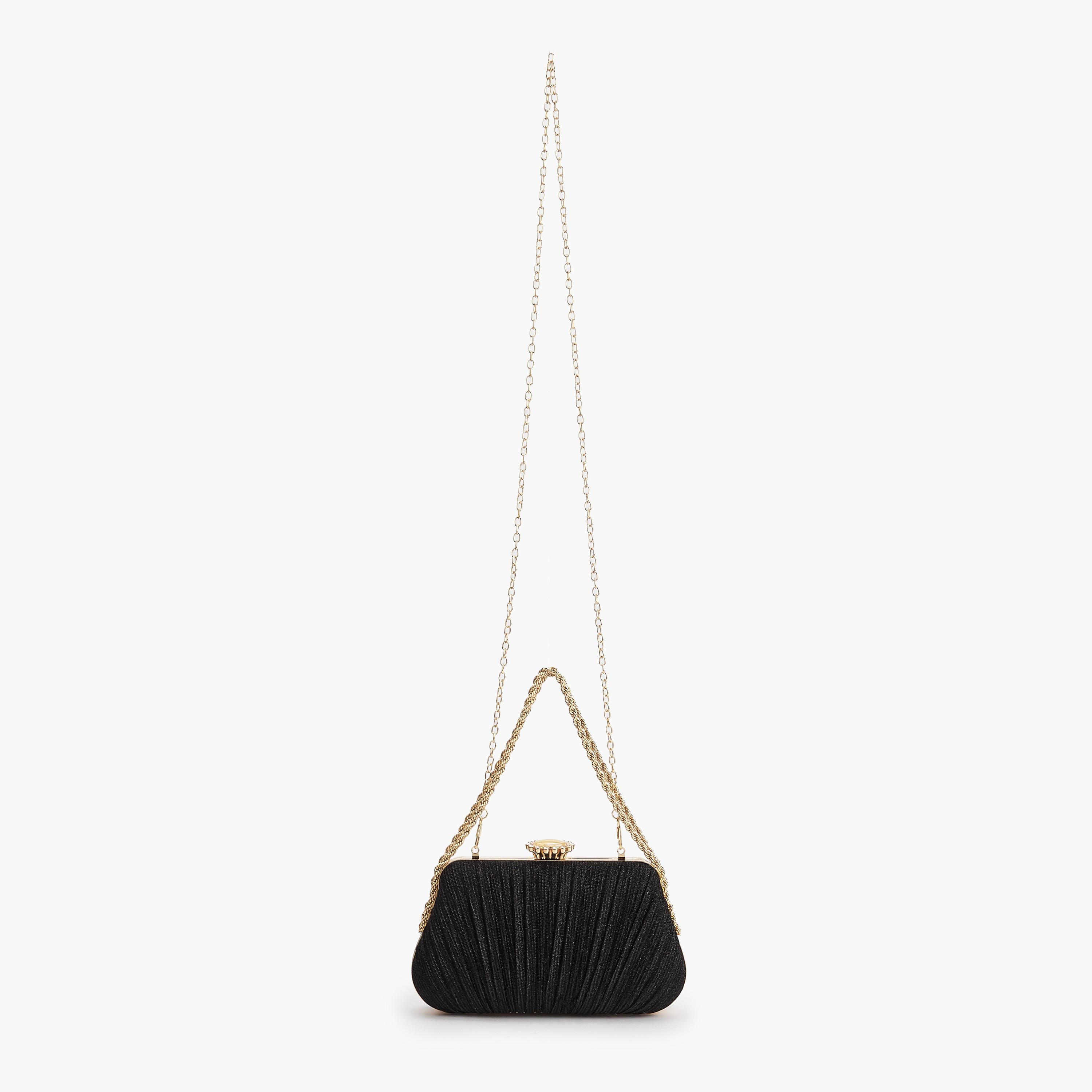Paprika Pleated Clutch with Chain Strap-women-bagsandwallets-handbags-image-2