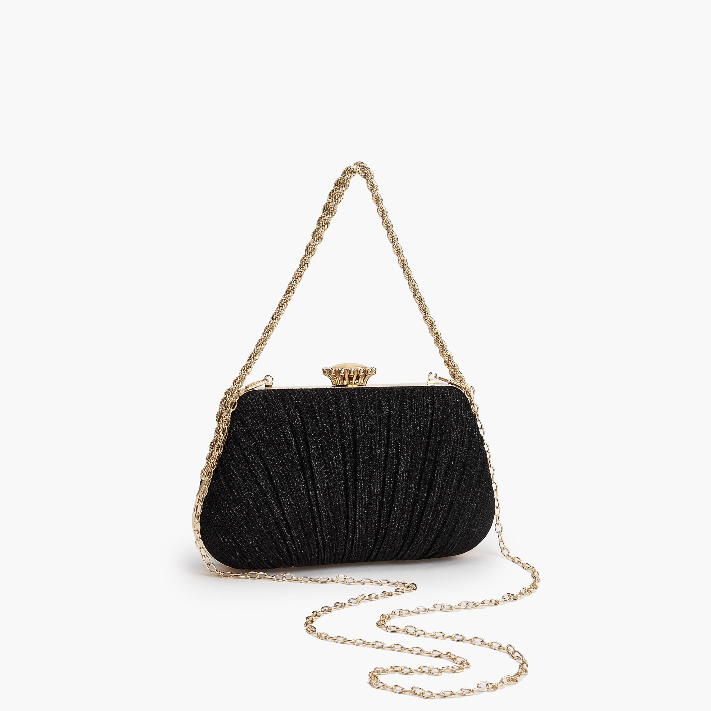 Paprika Pleated Clutch with Chain Strap-women-bagsandwallets-handbags-image-6