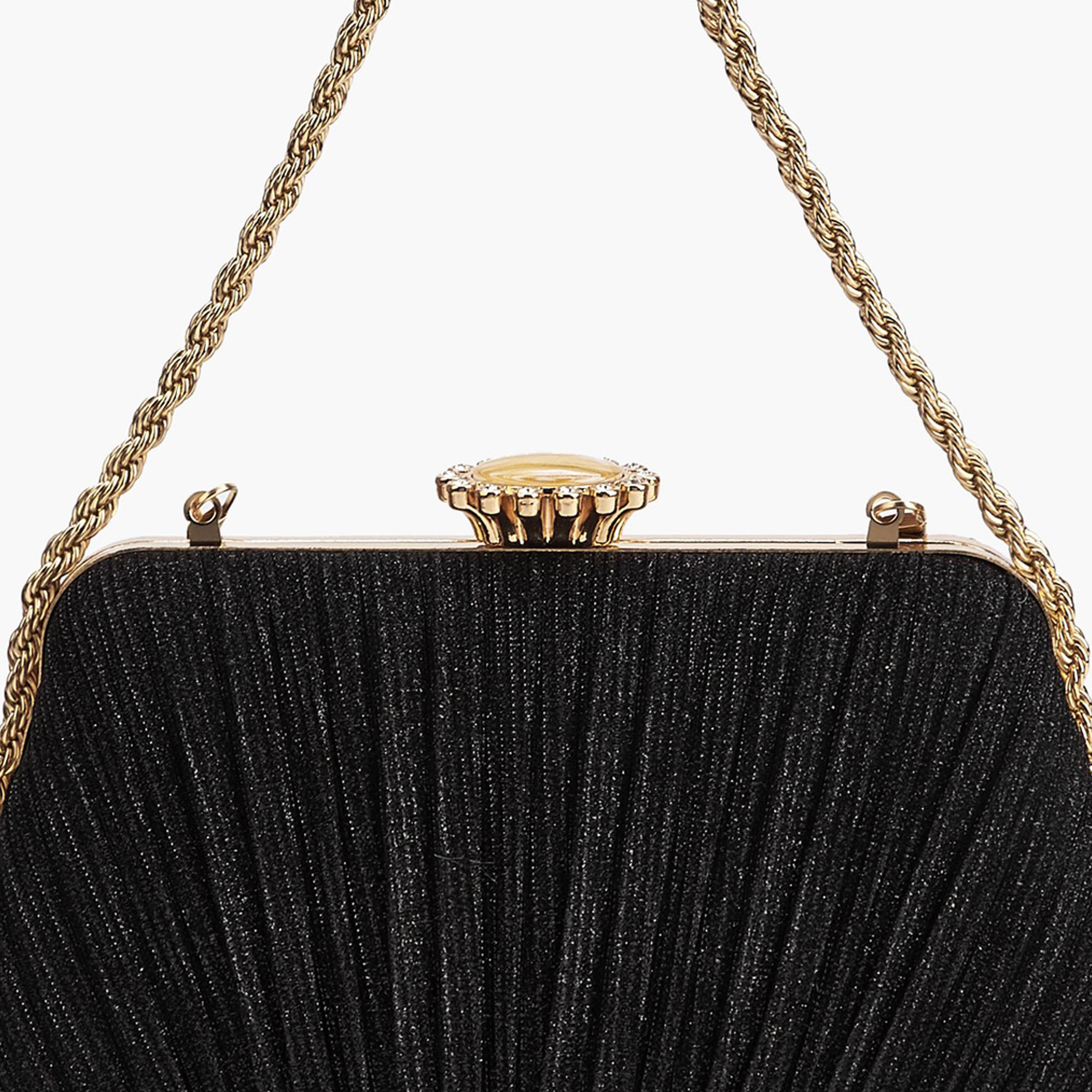 Paprika Pleated Clutch with Chain Strap-women-bagsandwallets-handbags-image-8