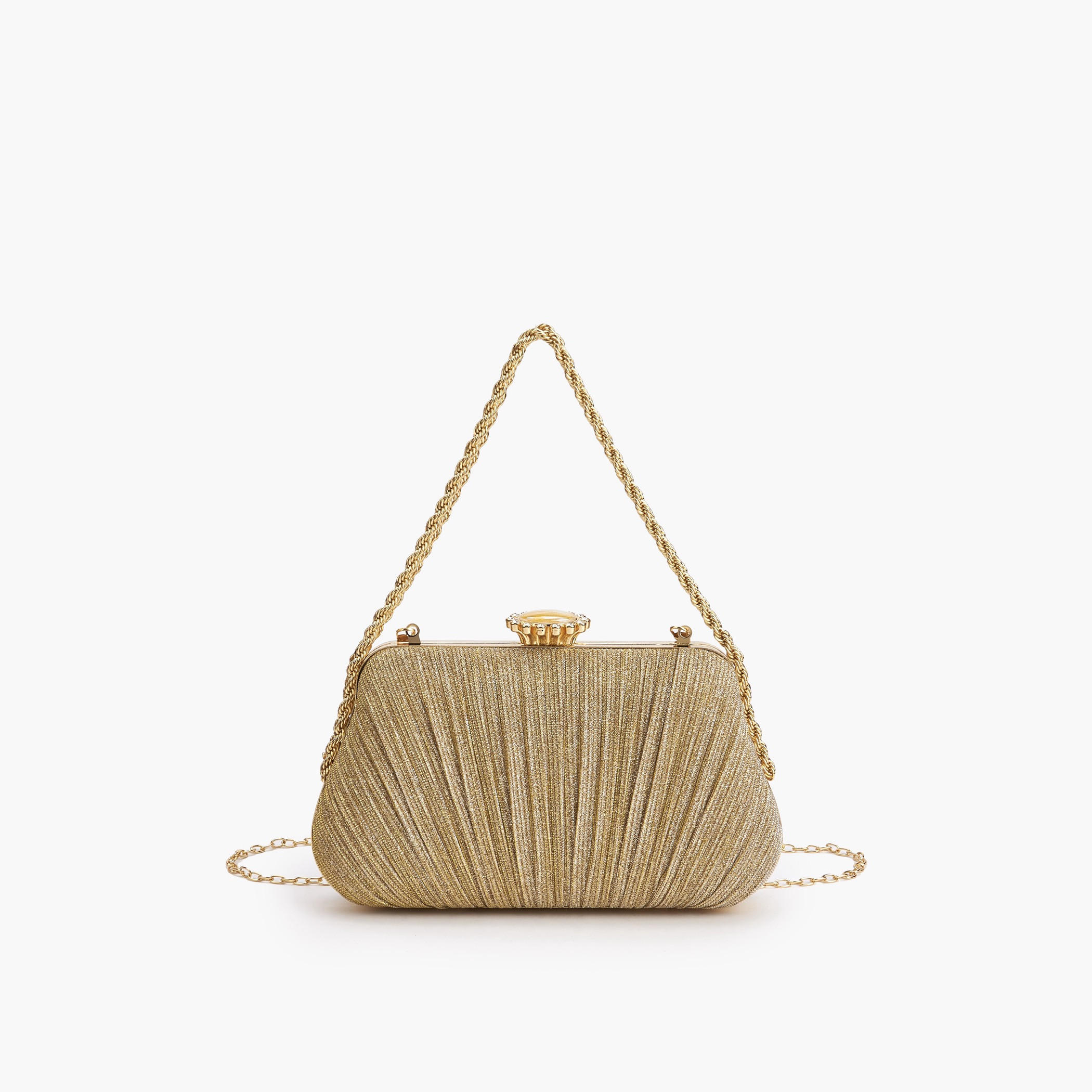 Paprika Pleated Clutch with Chain Strap-women-bagsandwallets-handbags-image-1