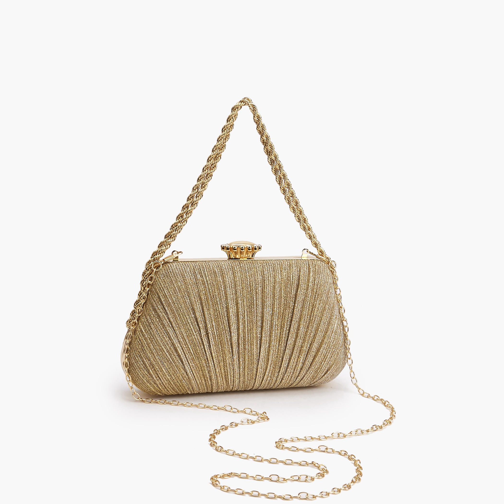 Paprika Pleated Clutch with Chain Strap-women-bagsandwallets-handbags-image-6