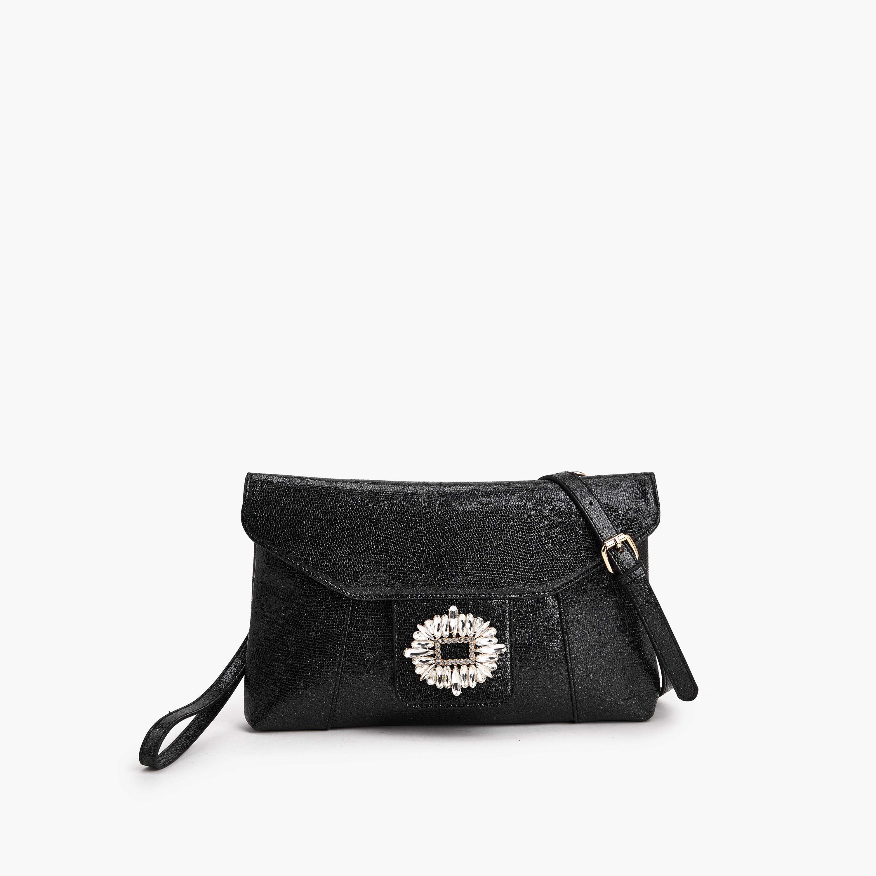 Paprika Embellished Clutch with Haul Loop-women-bagsandwallets-handbags-image-1