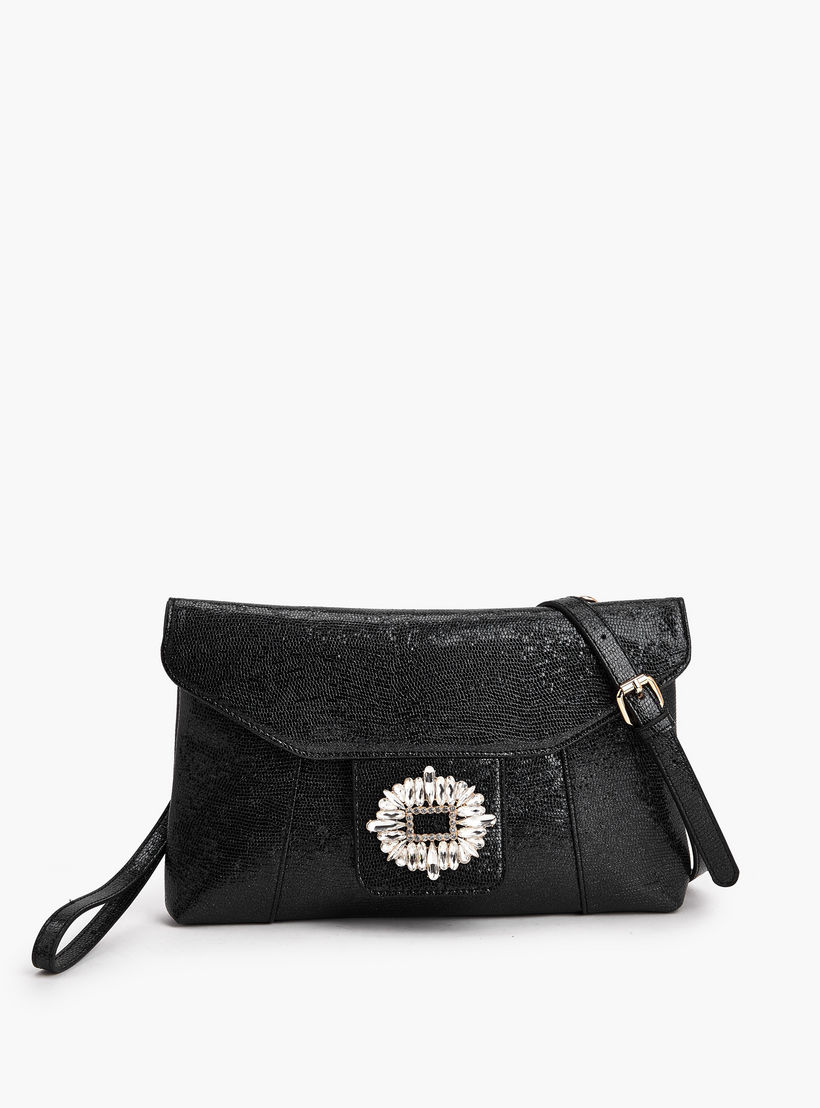 Paprika Embellished Clutch with Haul Loop-women-bagsandwallets-handbags-image-1
