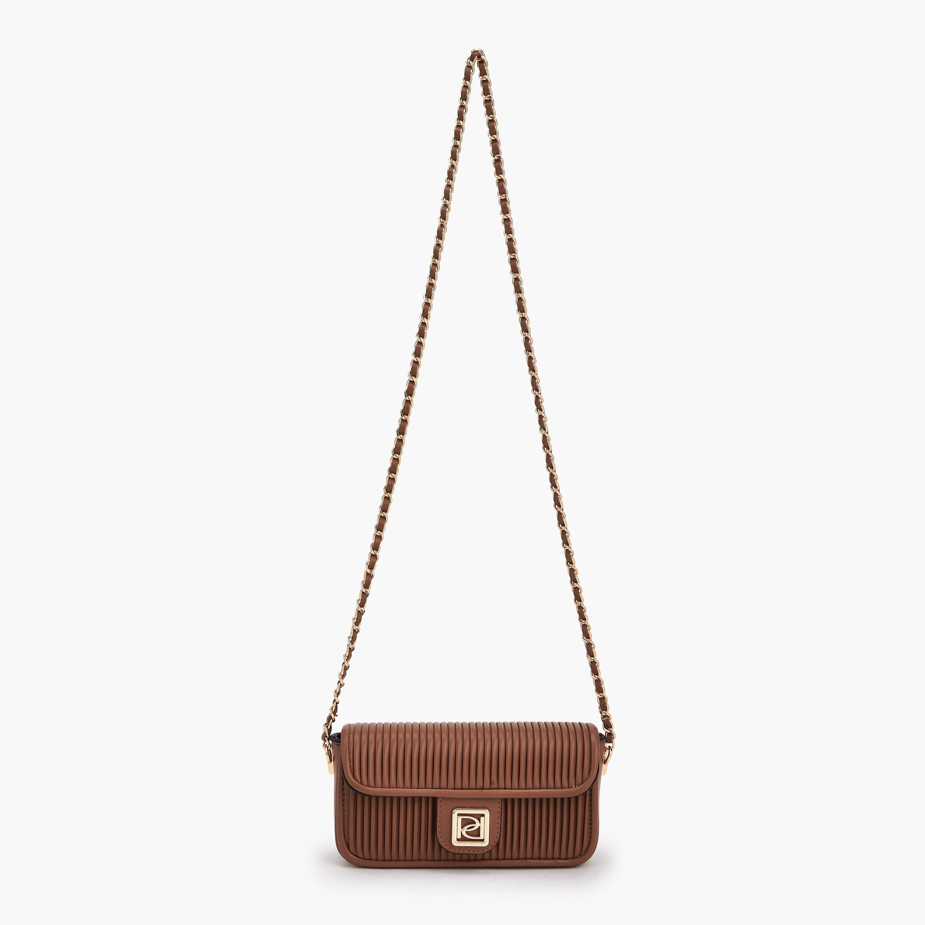 Paprika Pleated Crossbody Bag with Chain Strap-women-bagsandwallets-handbags-image-2