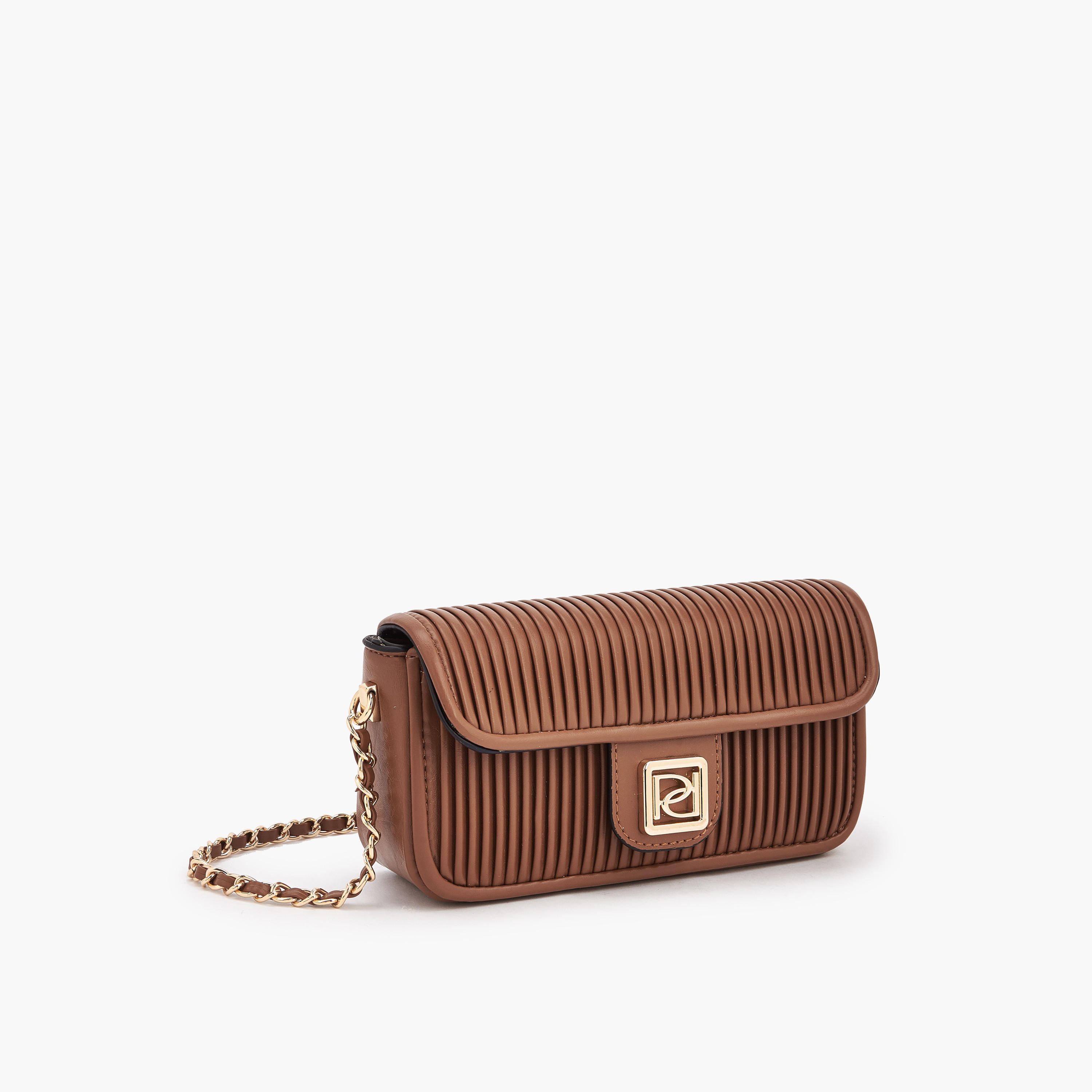 Paprika Pleated Crossbody Bag with Chain Strap-women-bagsandwallets-handbags-image-4