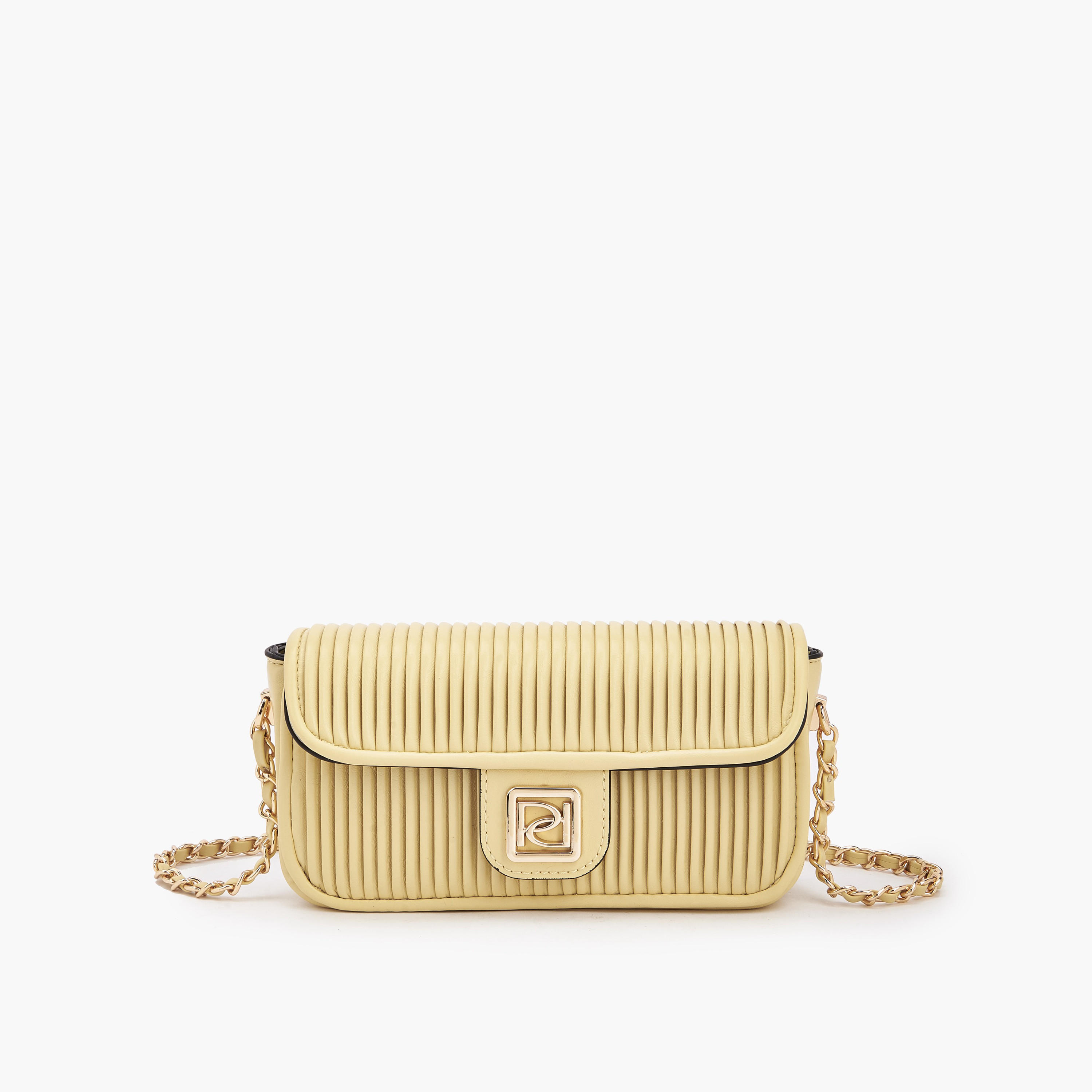 Paprika Pleated Crossbody Bag with Chain Strap-women-bagsandwallets-handbags-image-1