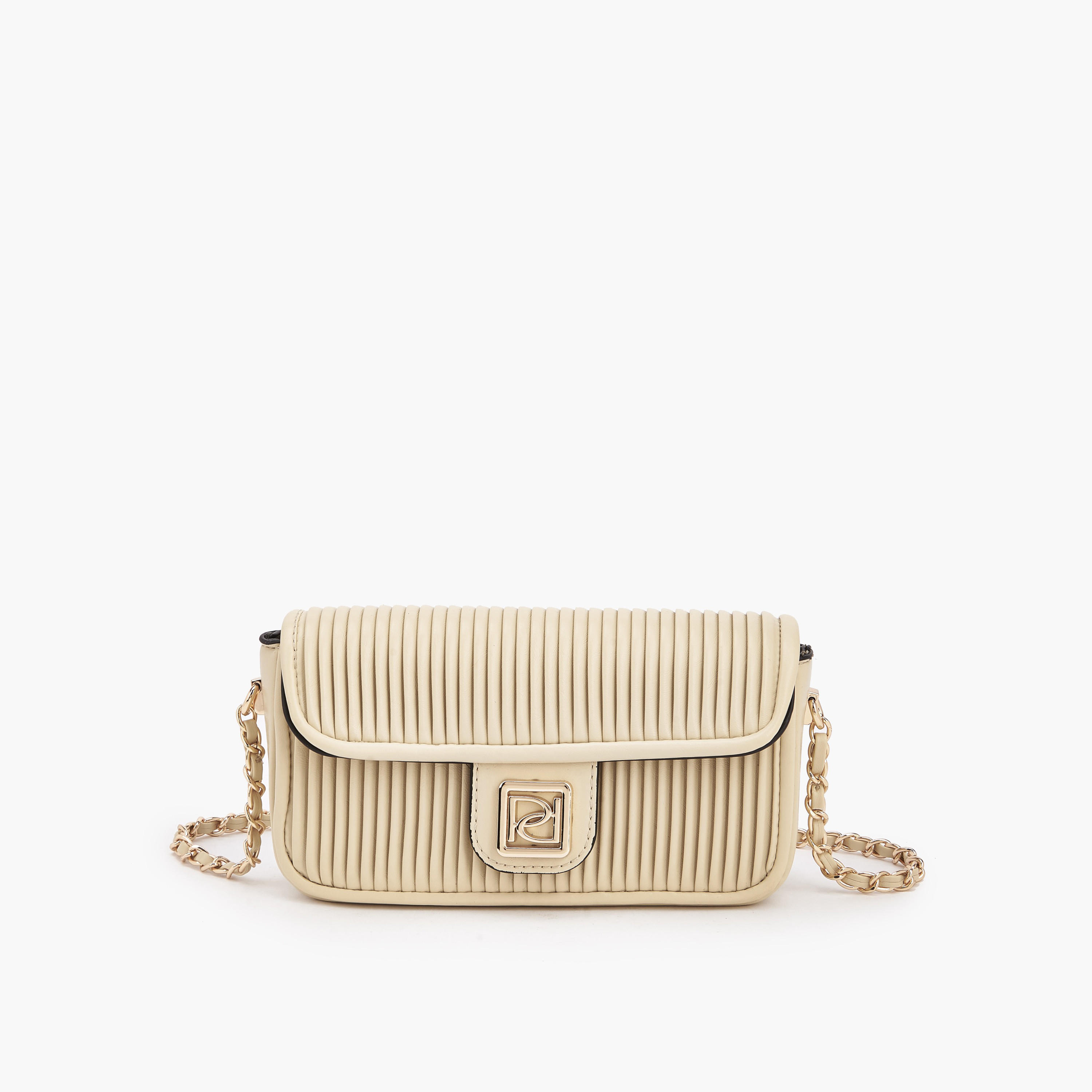 Paprika Pleated Crossbody Bag with Chain Strap-women-bagsandwallets-handbags-image-1