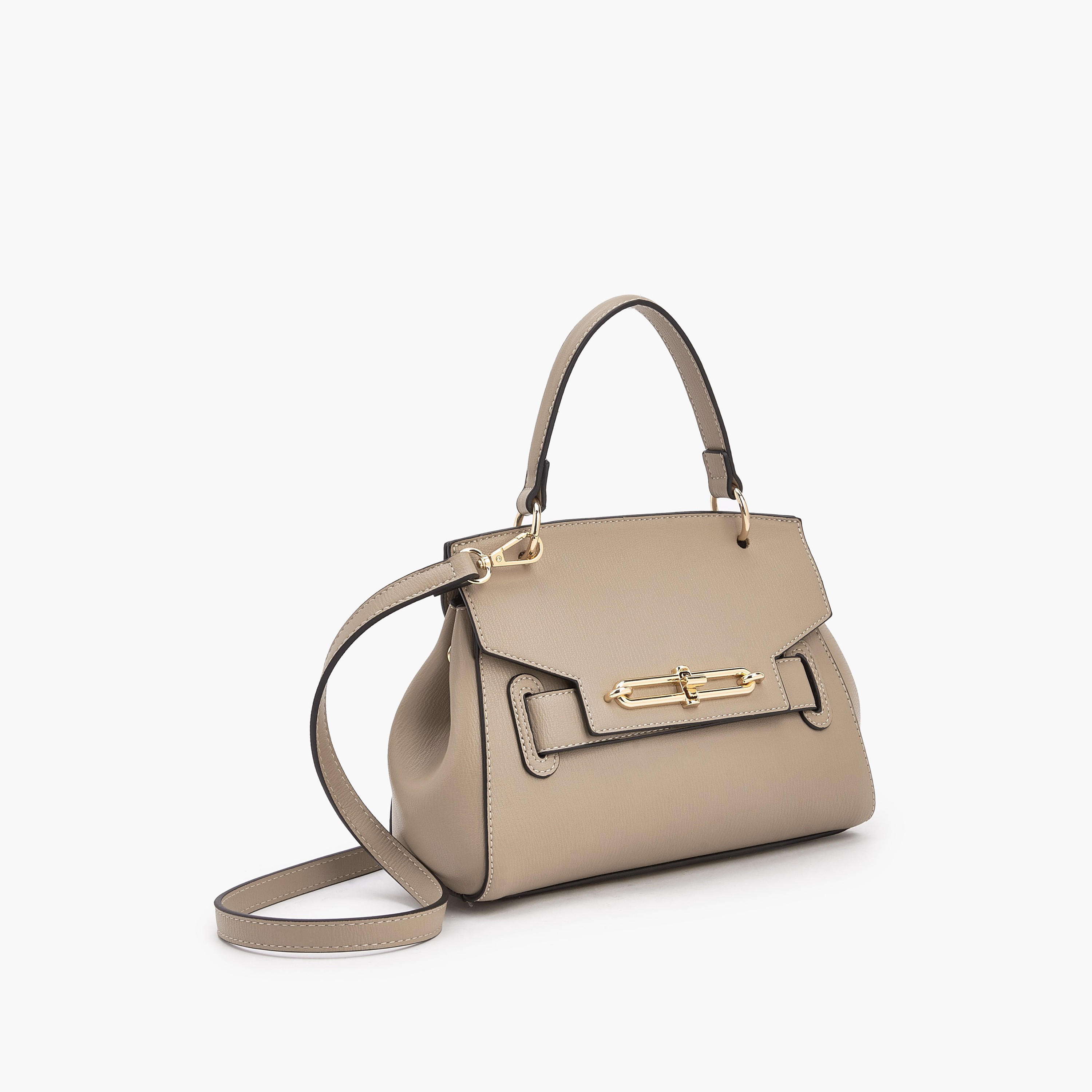 Paprika Textured Satchel Bag with Adjustable Strap-women-bagsandwallets-handbags-image-3