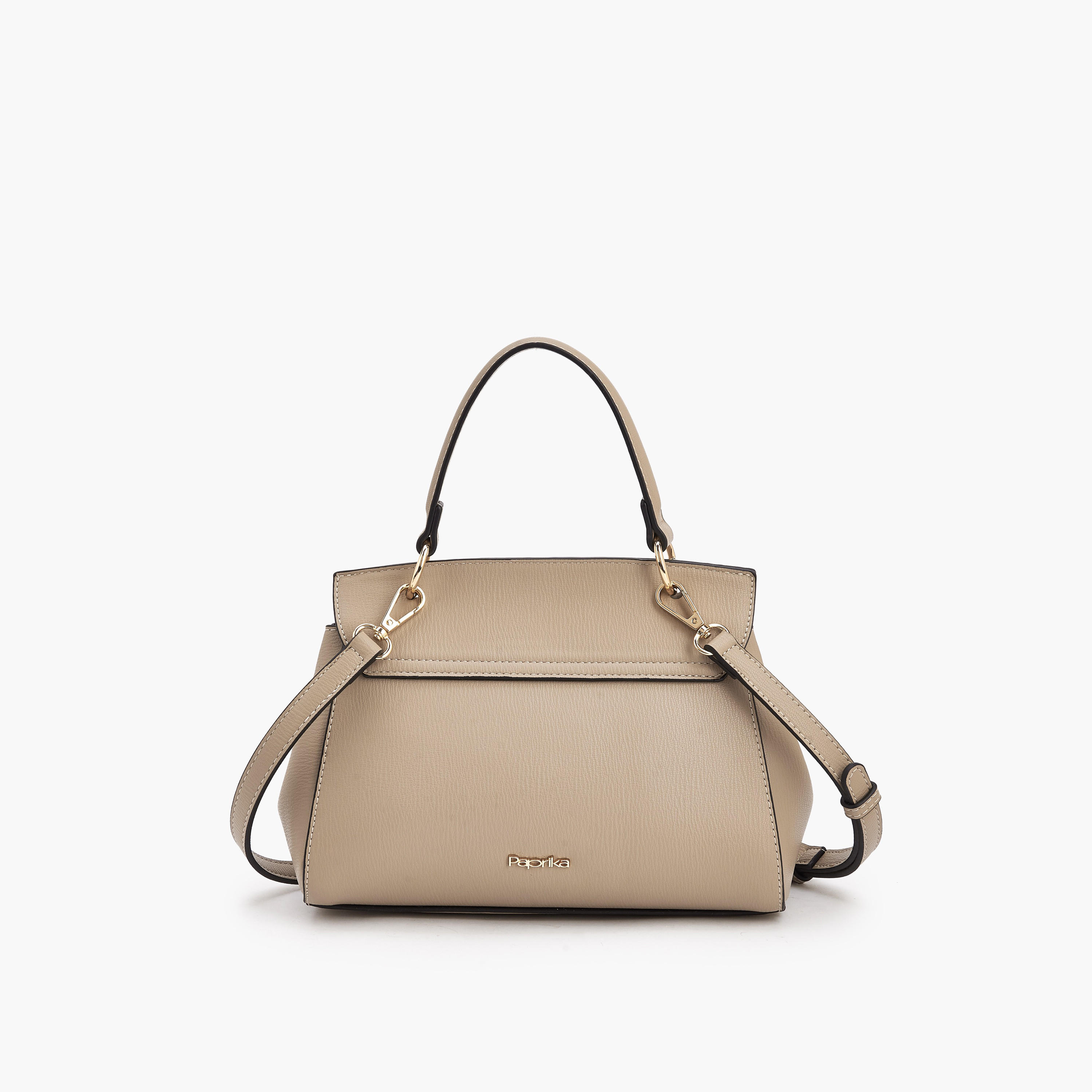 Paprika Textured Satchel Bag with Adjustable Strap-women-bagsandwallets-handbags-image-5