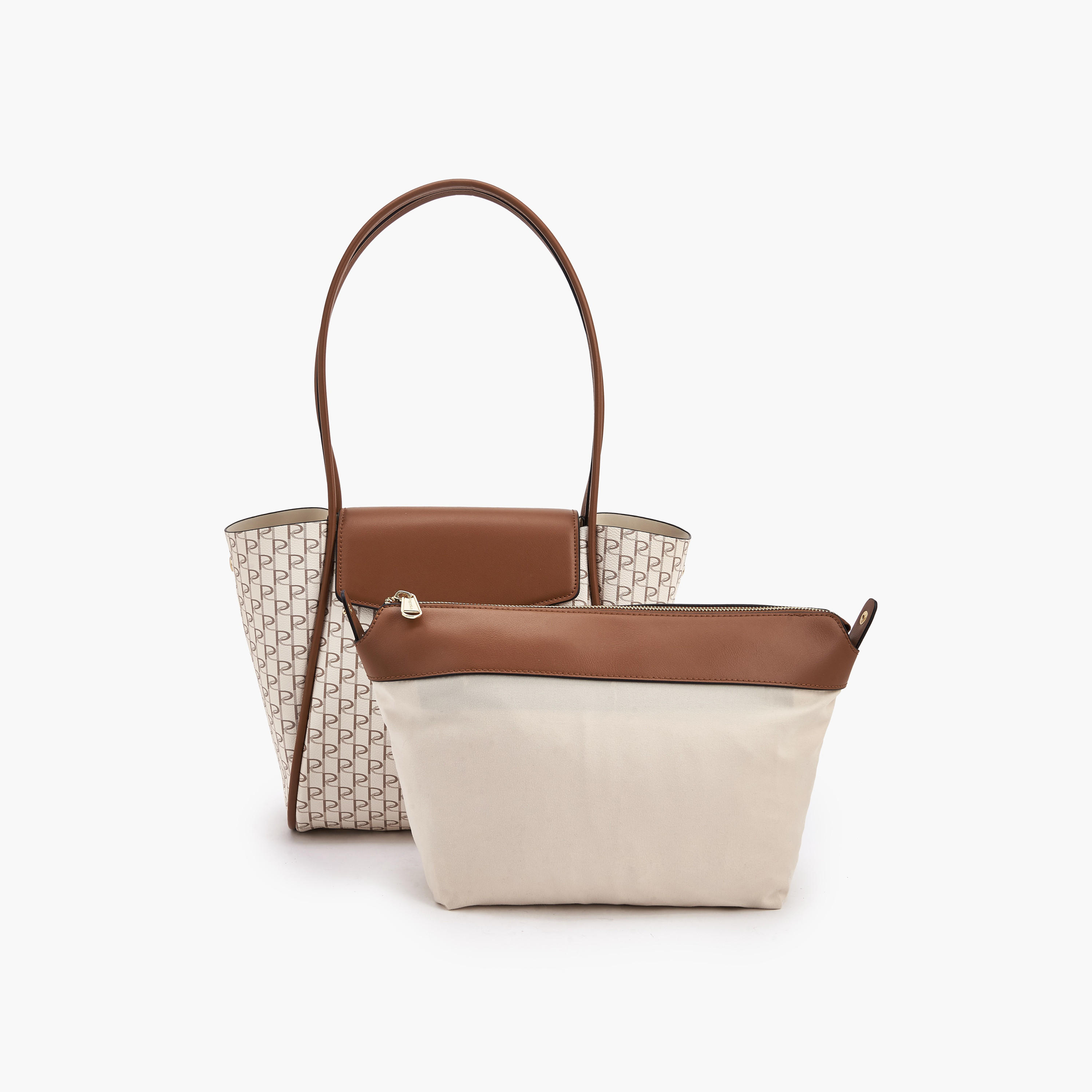 Paprika Monogram Tote Bag with Pouch-women-bagsandwallets-handbags-image-1