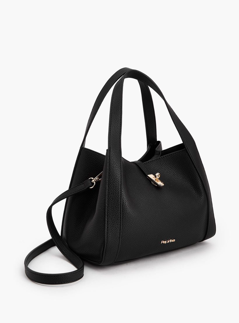 Paprika Textured Shoulder Bag with Detachable Strap-women-bagsandwallets-handbags-image-3