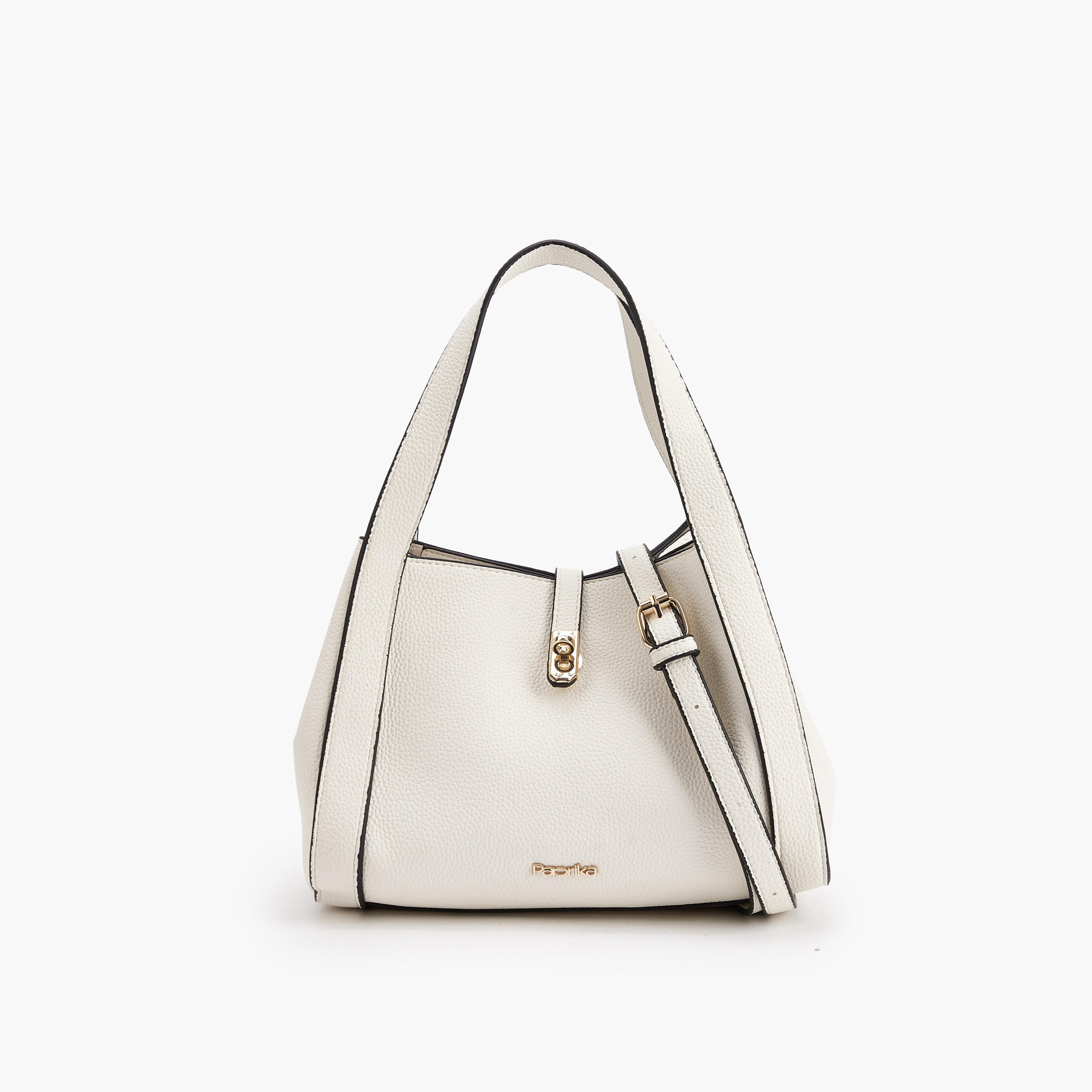 Paprika Textured Shoulder Bag with Detachable Strap-women-bagsandwallets-handbags-image-1