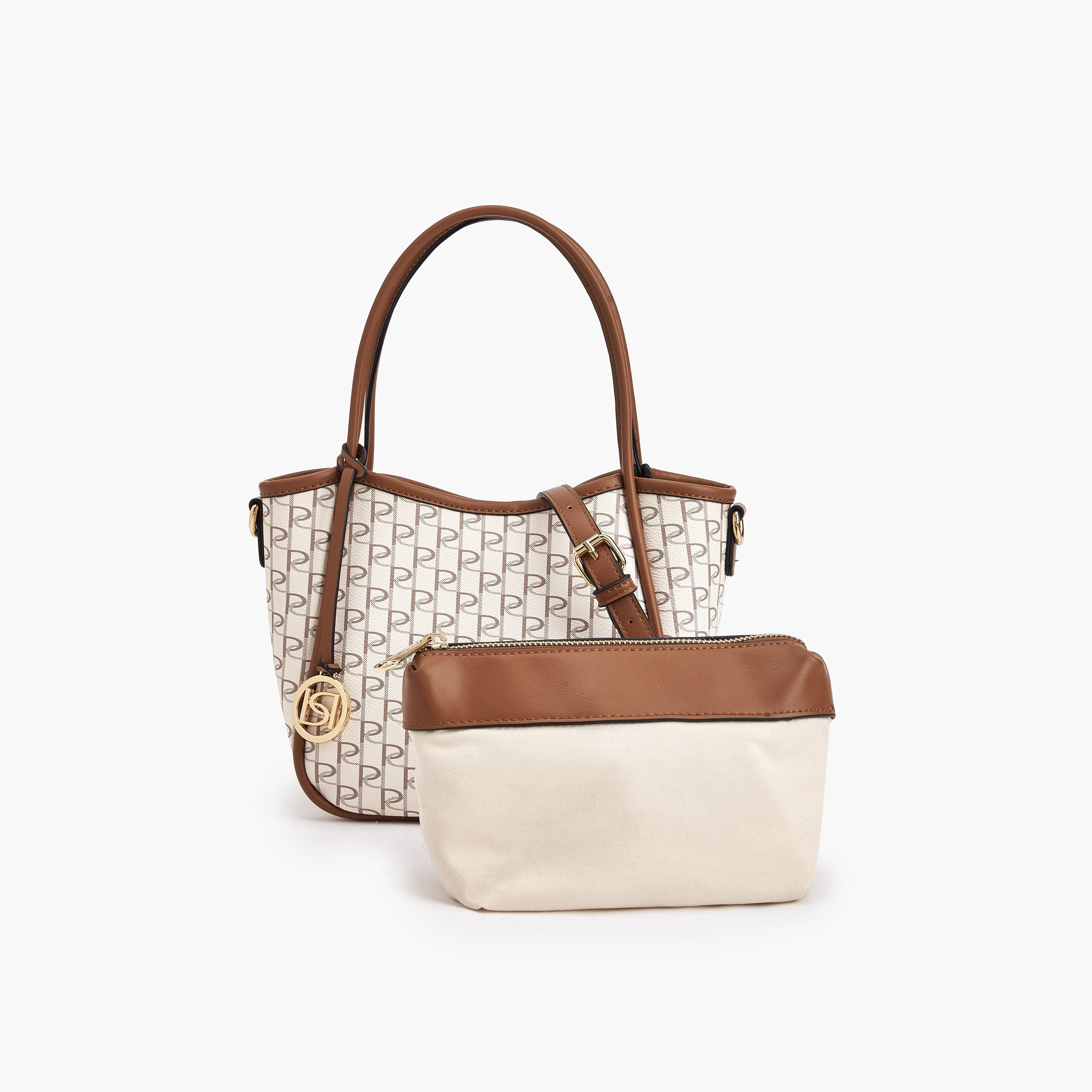 Paprika Monogram Tote Bag with Pouch-women-bagsandwallets-handbags-image-1