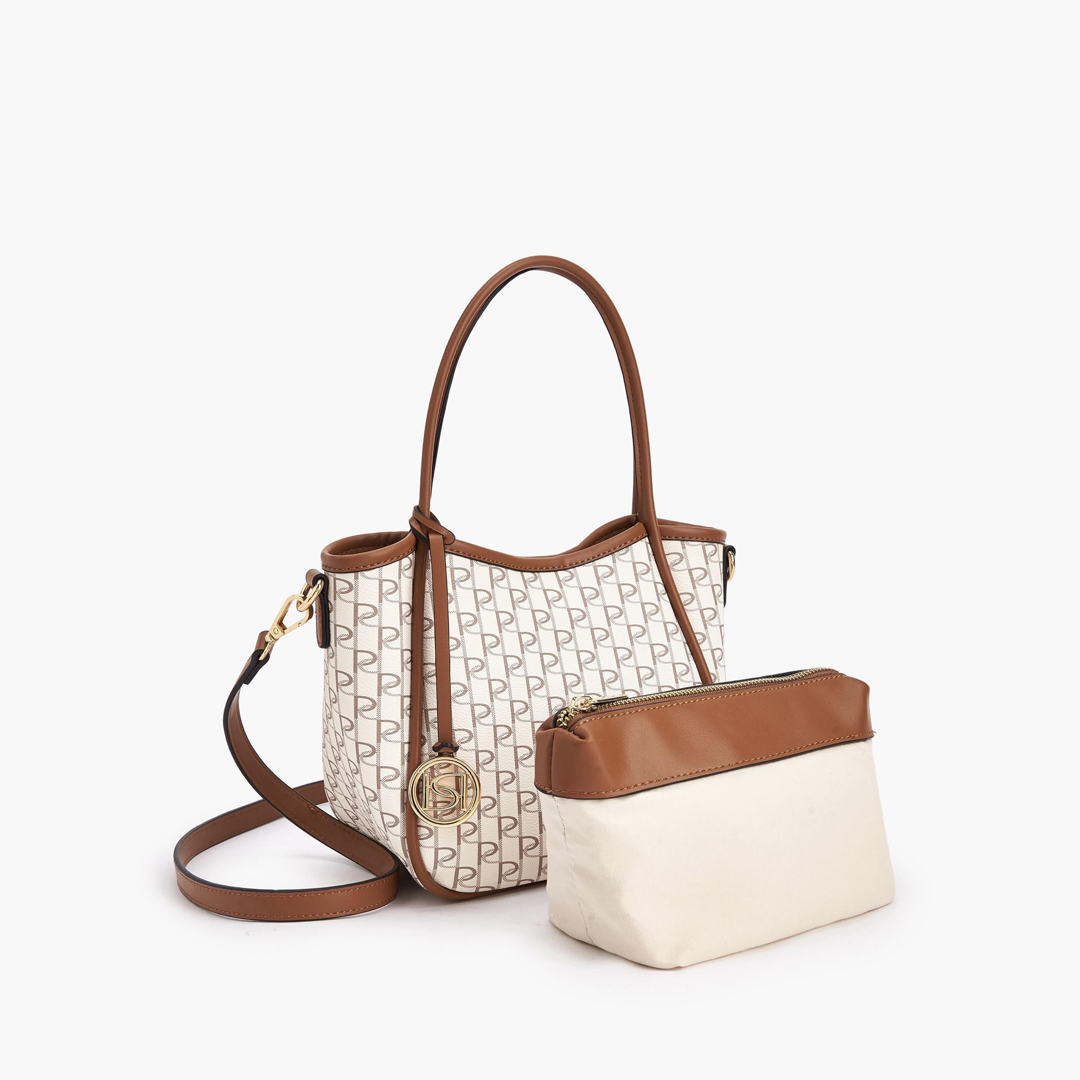 Paprika Monogram Tote Bag with Pouch-women-bagsandwallets-handbags-image-8