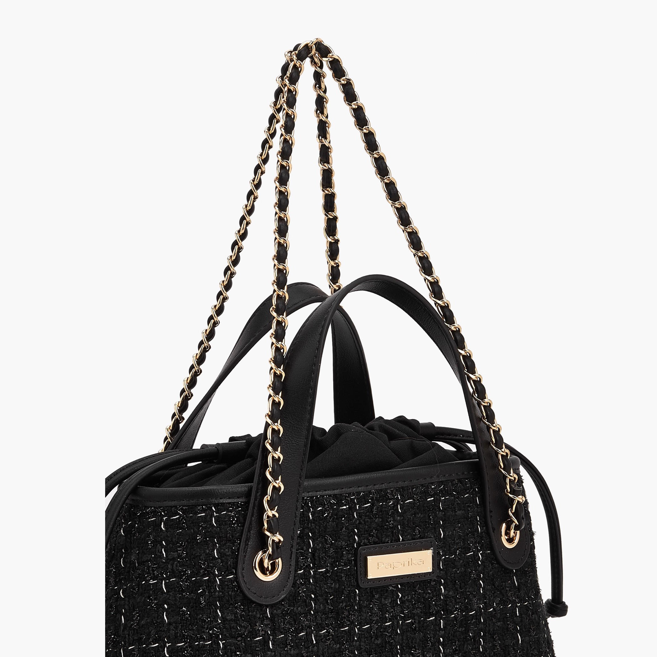 شنطة توت بارزة الملمس بنقشة جاكار مع إغلاق برباط شد من بابريكا-women-bagsandwallets-handbags-image-4