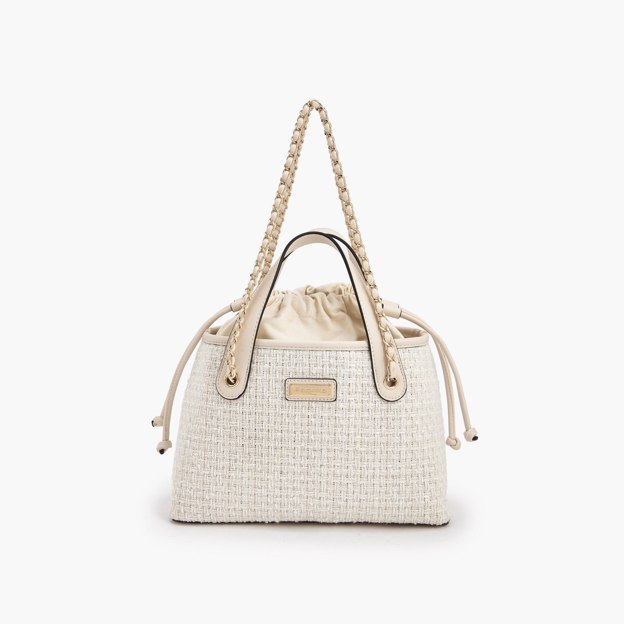 شنطة توت بارزة الملمس بنقشة جاكار مع إغلاق برباط شد من بابريكا-women-bagsandwallets-handbags-image-1
