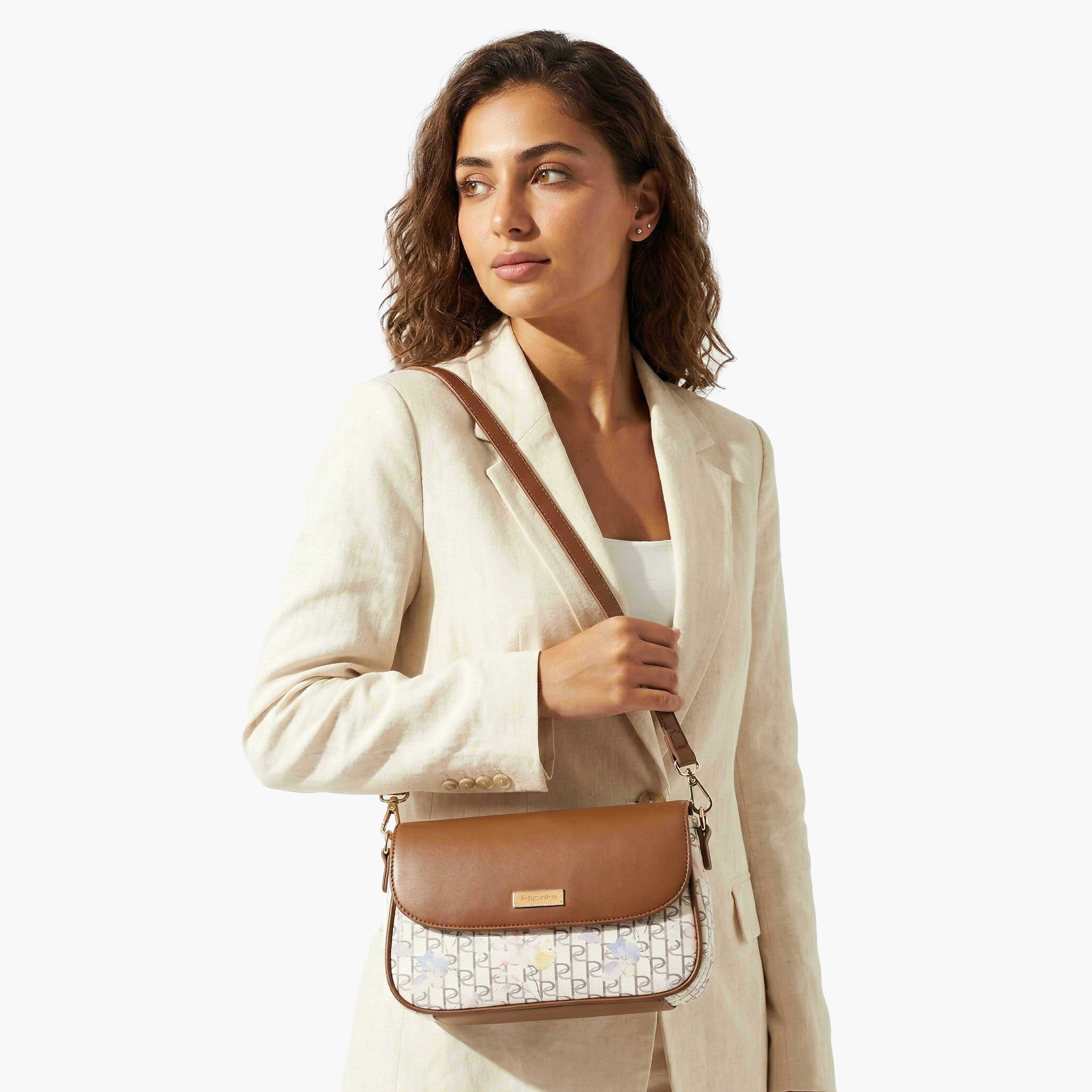 Paprika Monogram Print Crossbody Bag with Detachable Strap-women-bagsandwallets-handbags-image-2