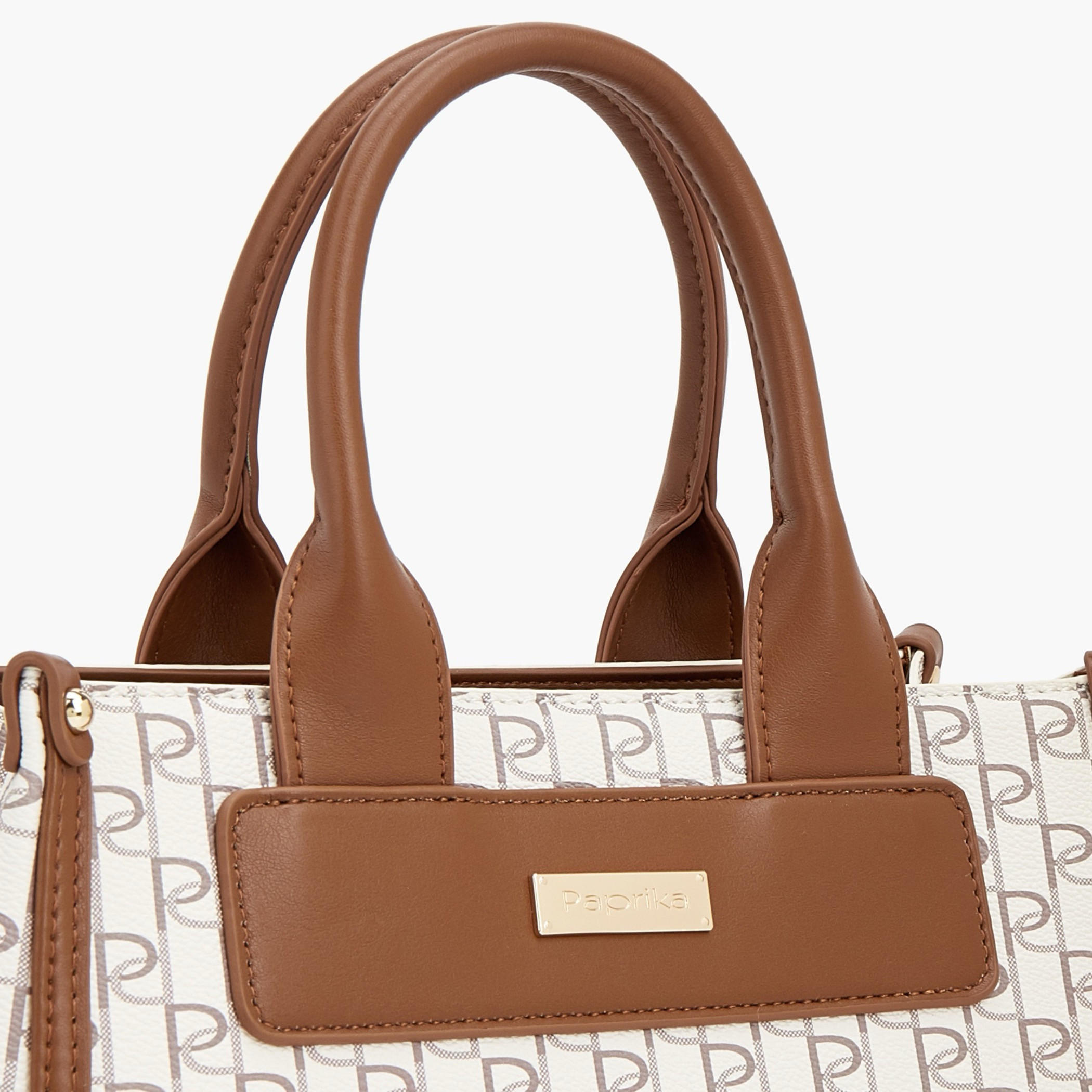 Paprika Monogram Print Tote Bag with Detachable Strap-women-bagsandwallets-handbags-image-4