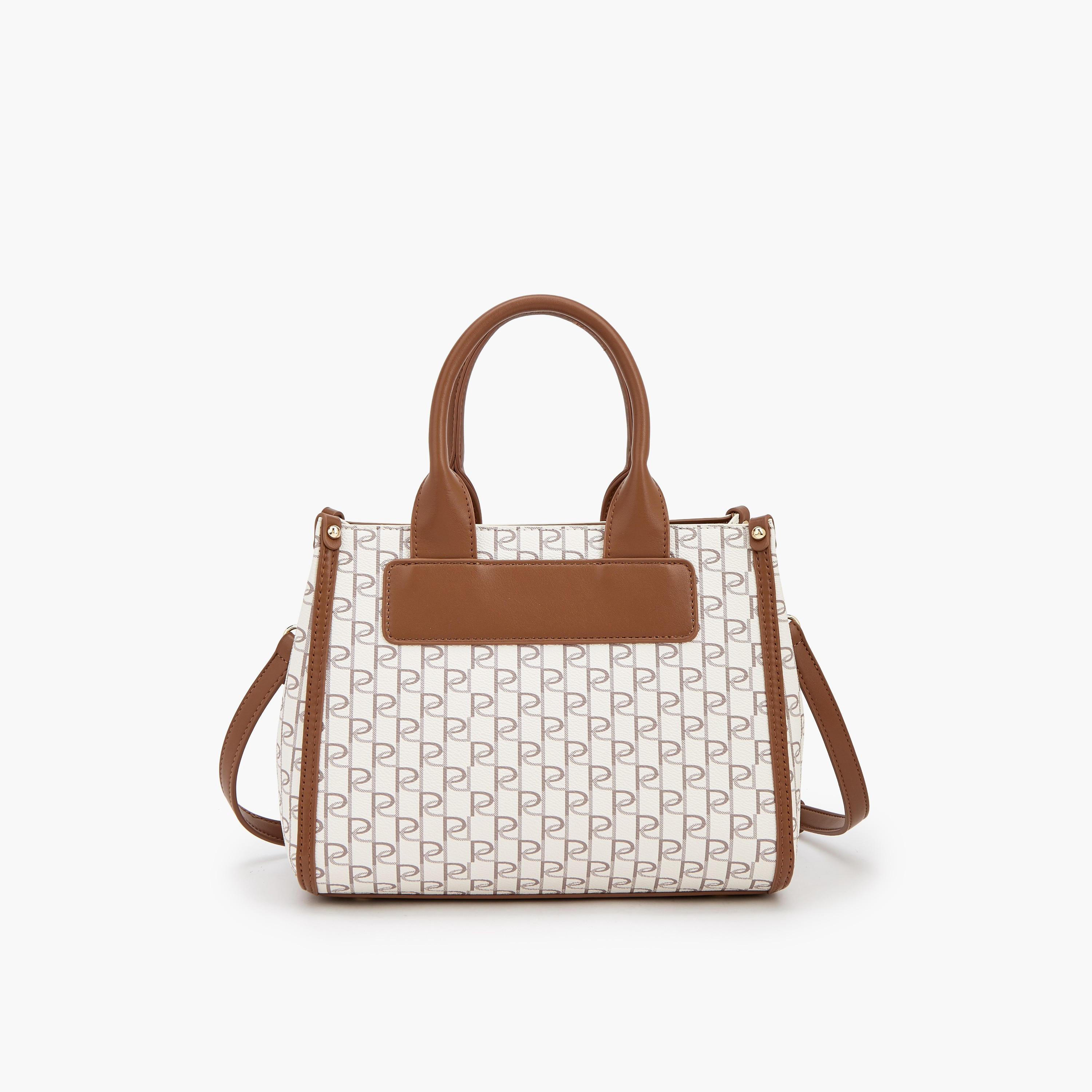 Paprika Monogram Print Tote Bag with Detachable Strap-women-bagsandwallets-handbags-image-5