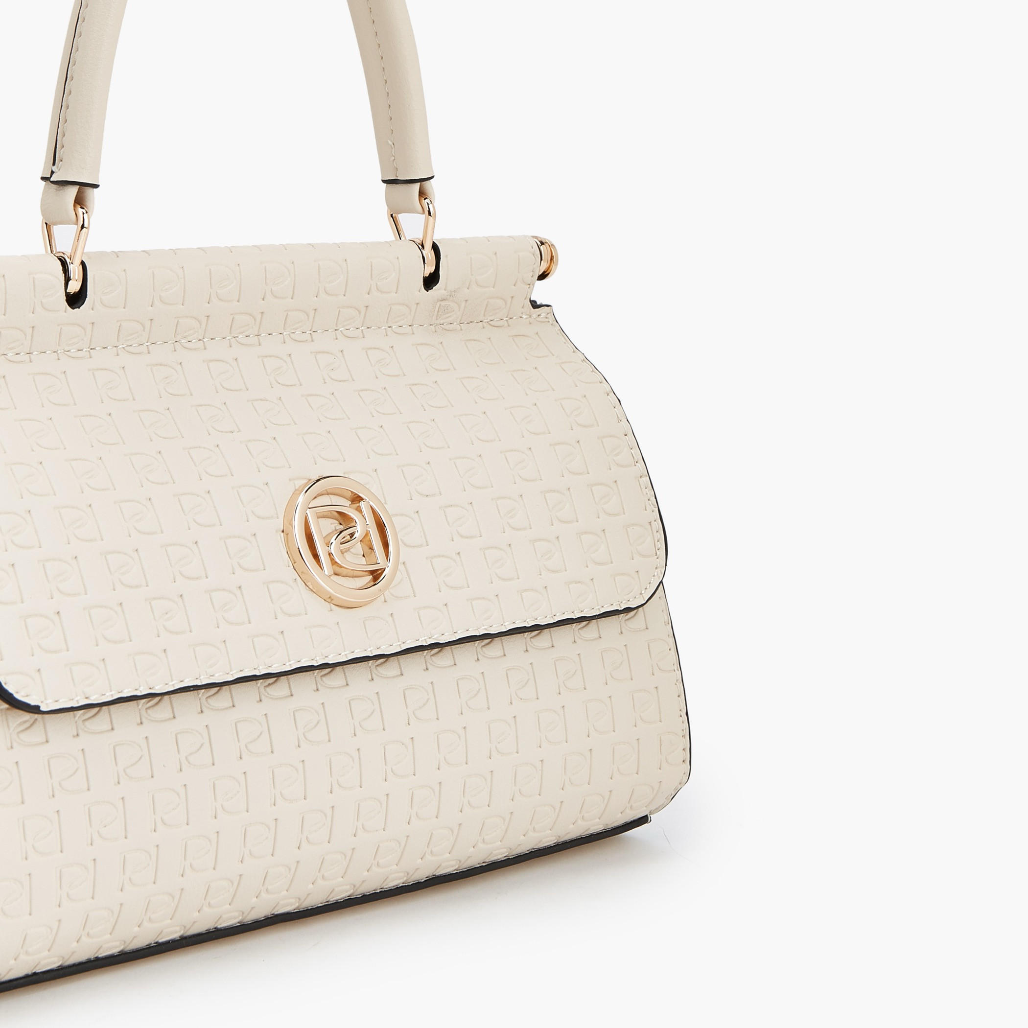 Paprika Monogram Embossed Satchel Bag with Detachable Strap-women-bagsandwallets-handbags-image-4