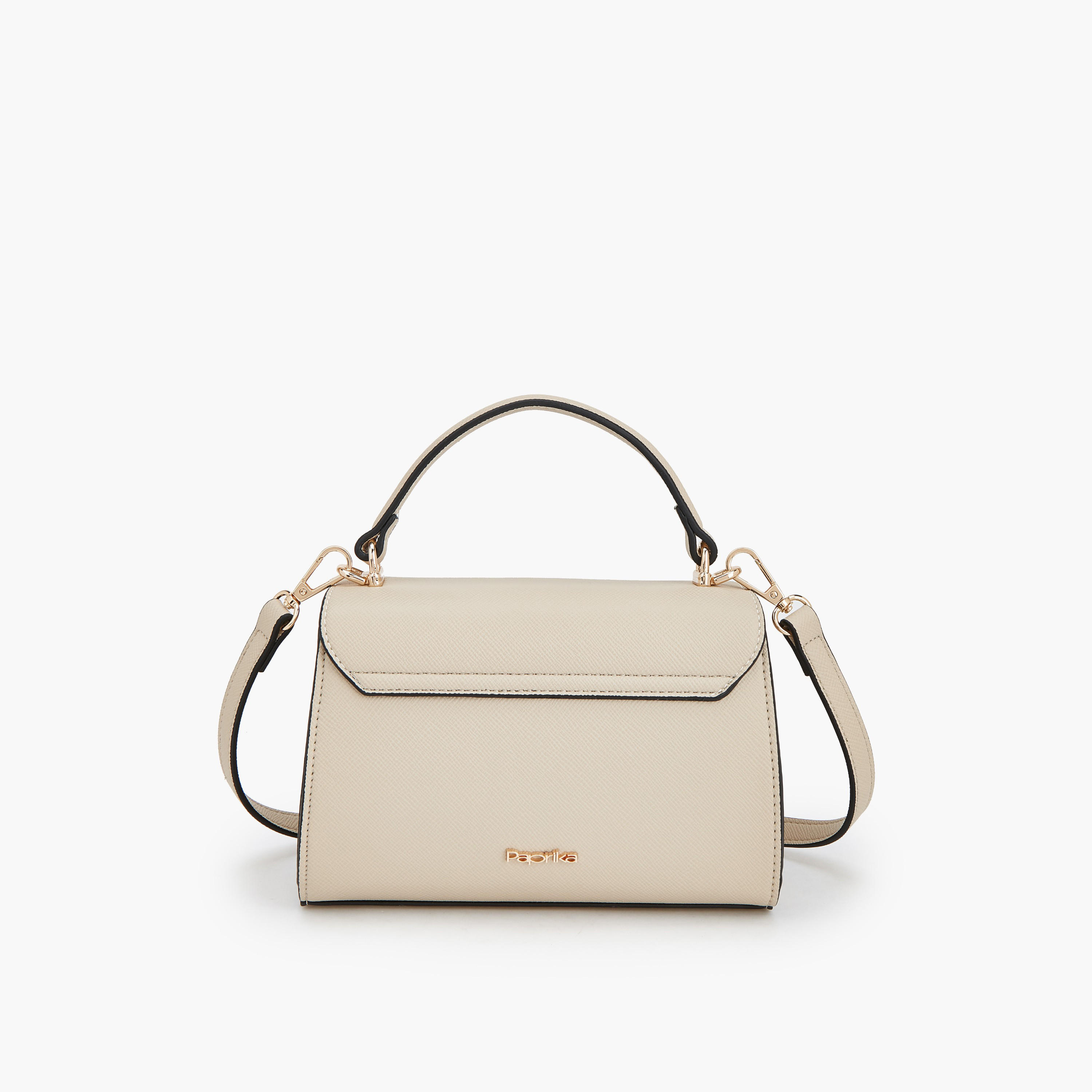 Paprika Textured Satchel Bag with Detachable Strap-women-bagsandwallets-handbags-image-5