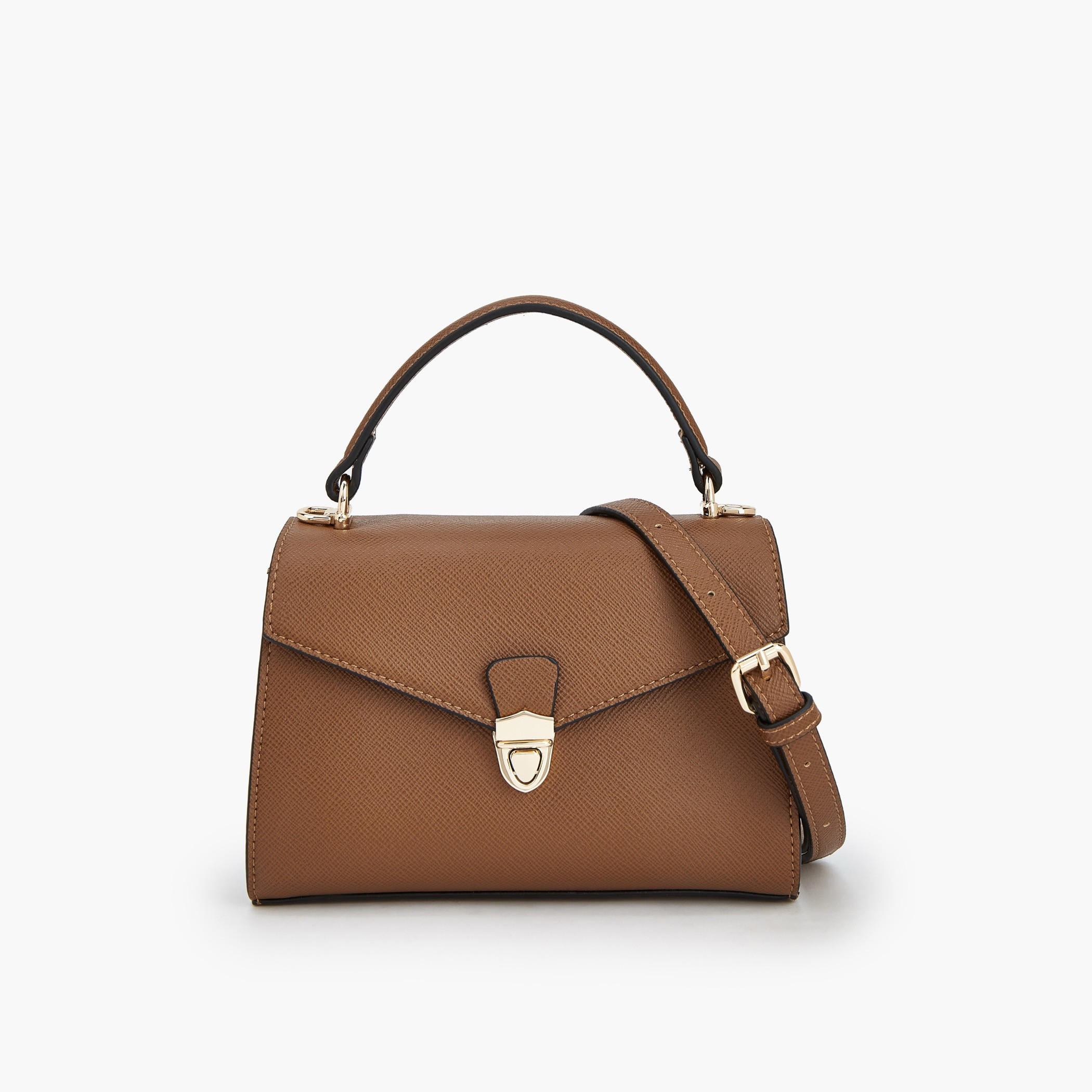 Paprika Textured Satchel Bag with Detachable Strap-women-bagsandwallets-handbags-image-1