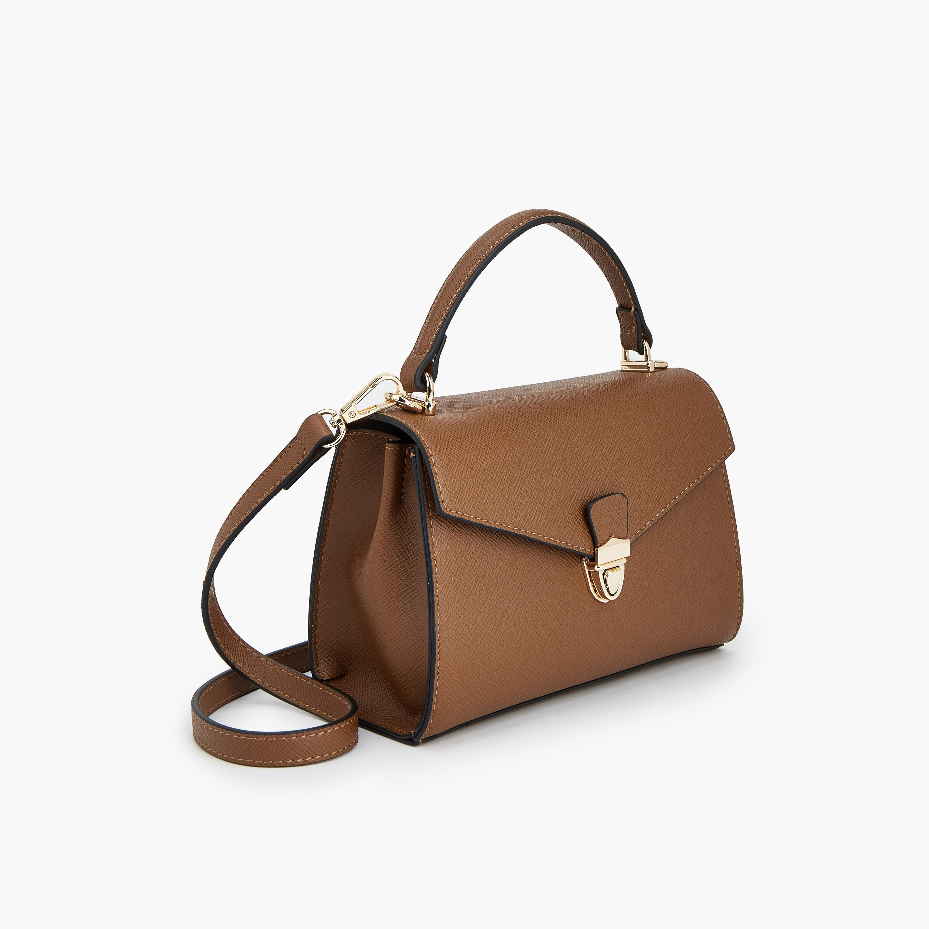 Paprika Textured Satchel Bag with Detachable Strap-women-bagsandwallets-handbags-image-3