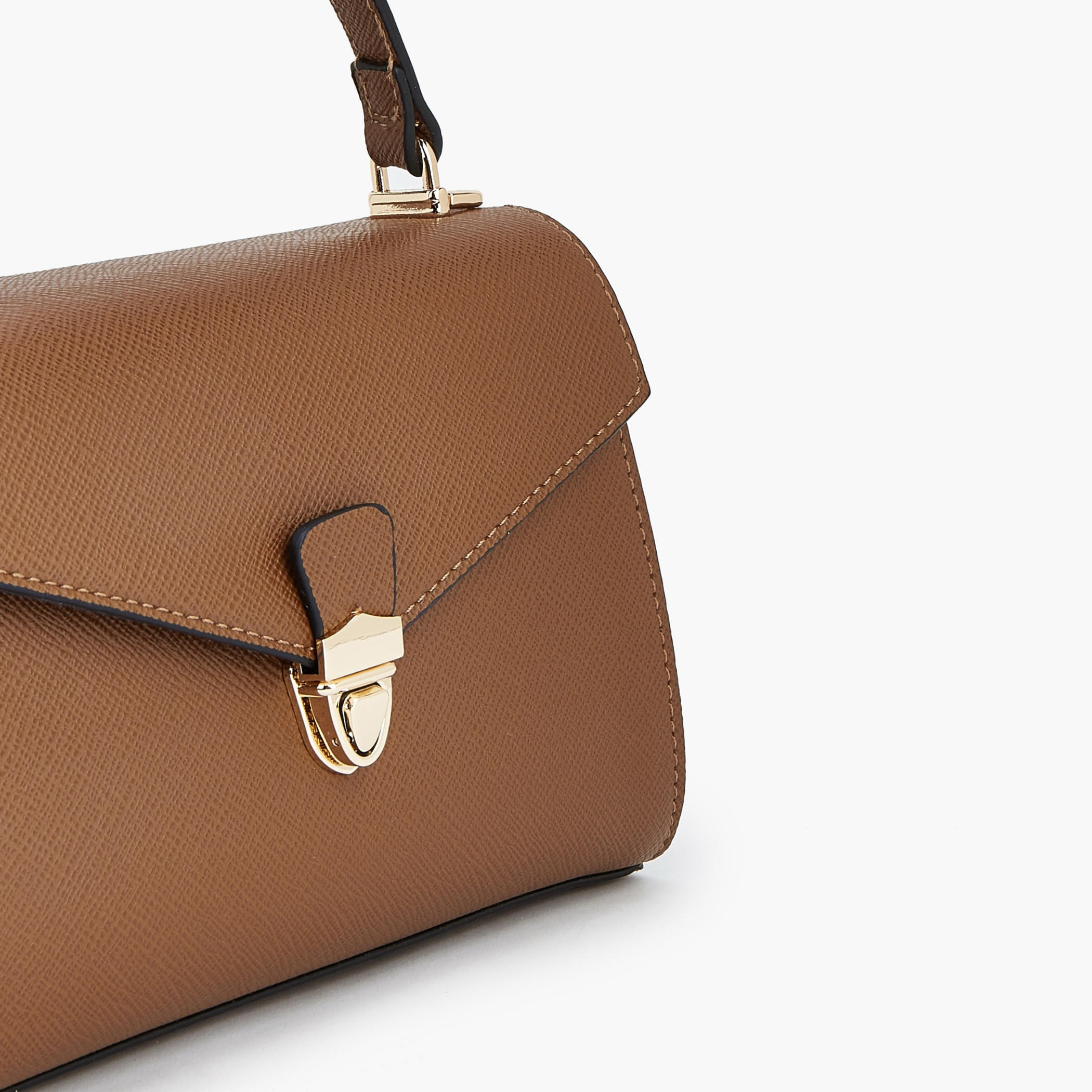 Paprika Textured Satchel Bag with Detachable Strap-women-bagsandwallets-handbags-image-4