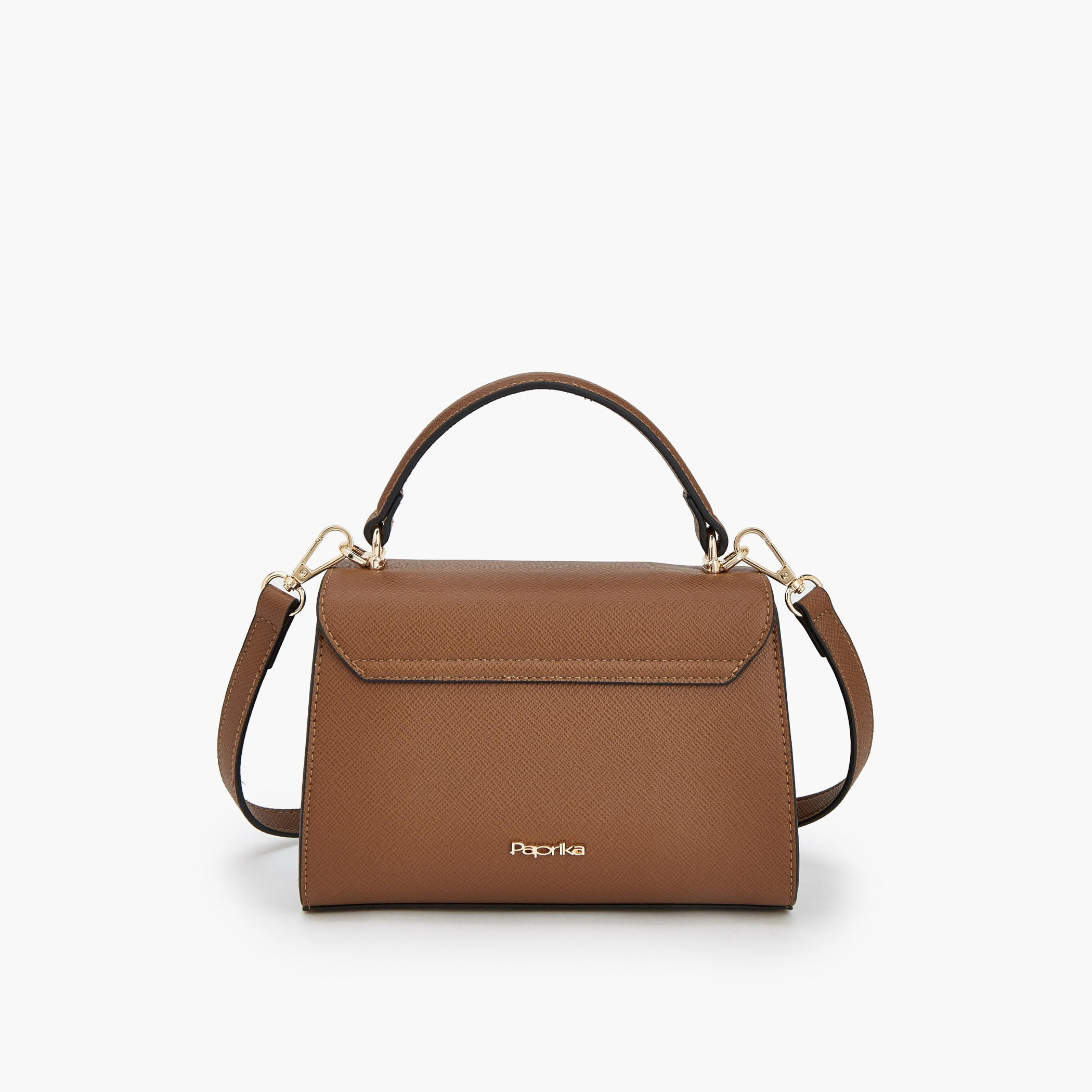 Paprika Textured Satchel Bag with Detachable Strap-women-bagsandwallets-handbags-image-5