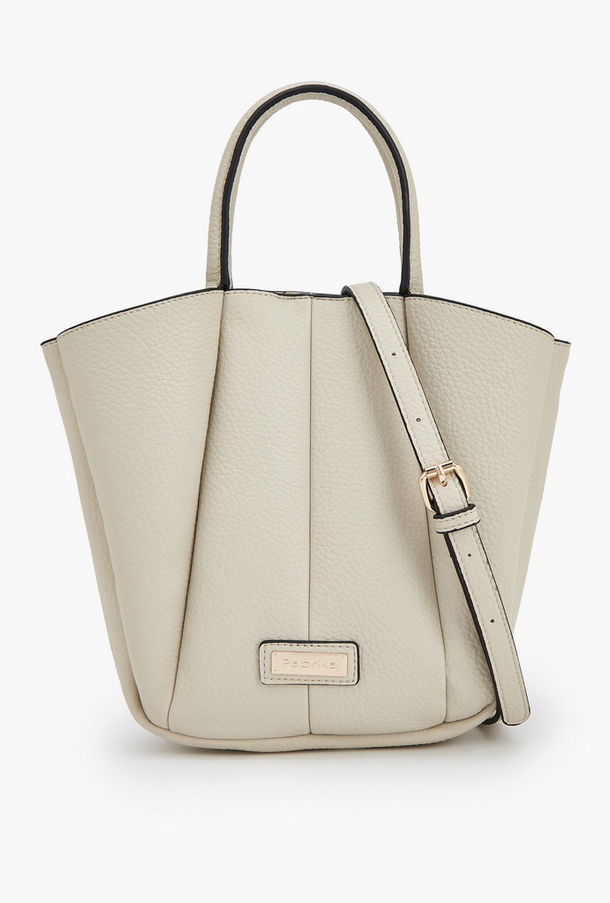 Paprika Textured Tote Bag with Detachable Strap-women-image-1
