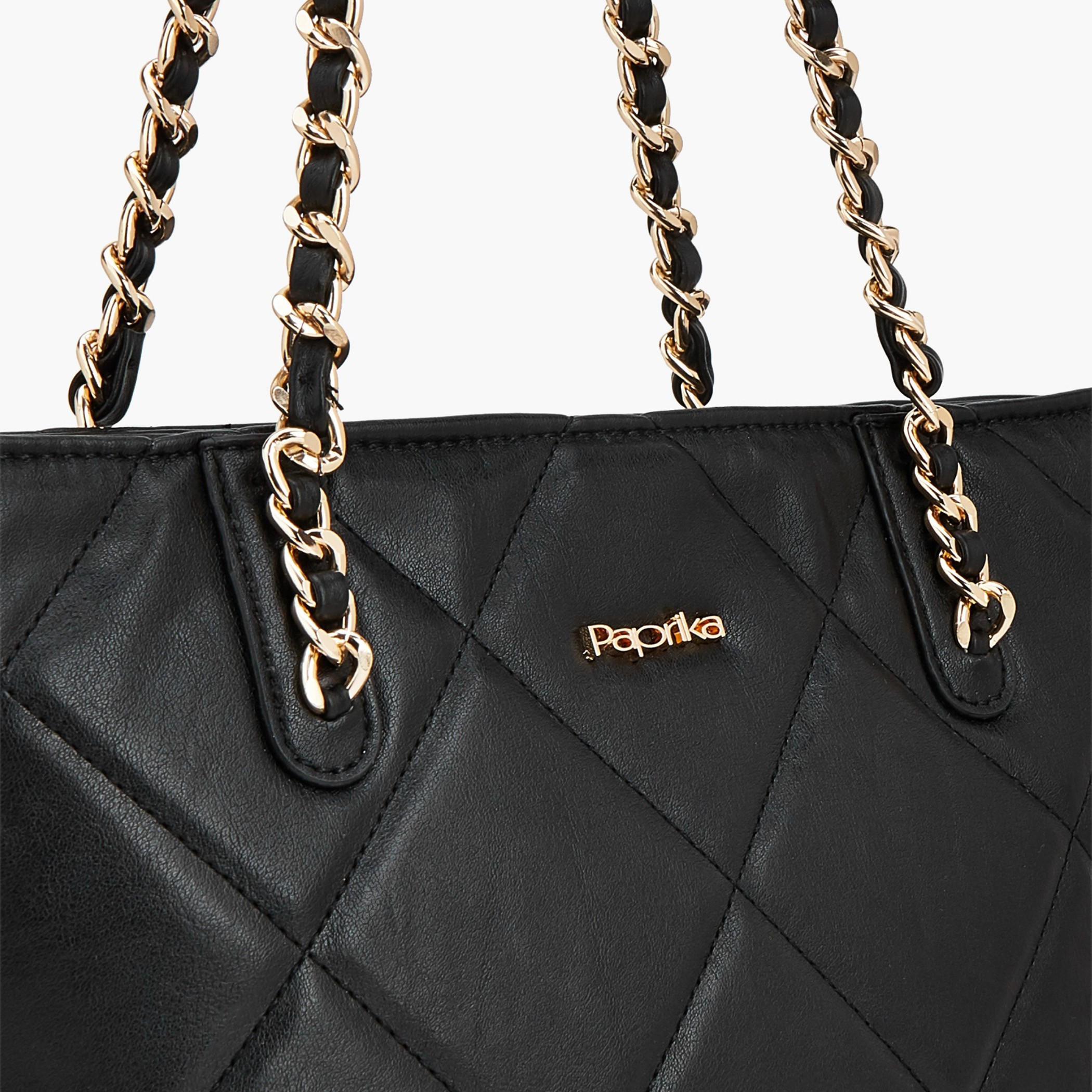 Paprika Quilted Tote Bag with Chain Handles-women-bagsandwallets-handbags-image-3