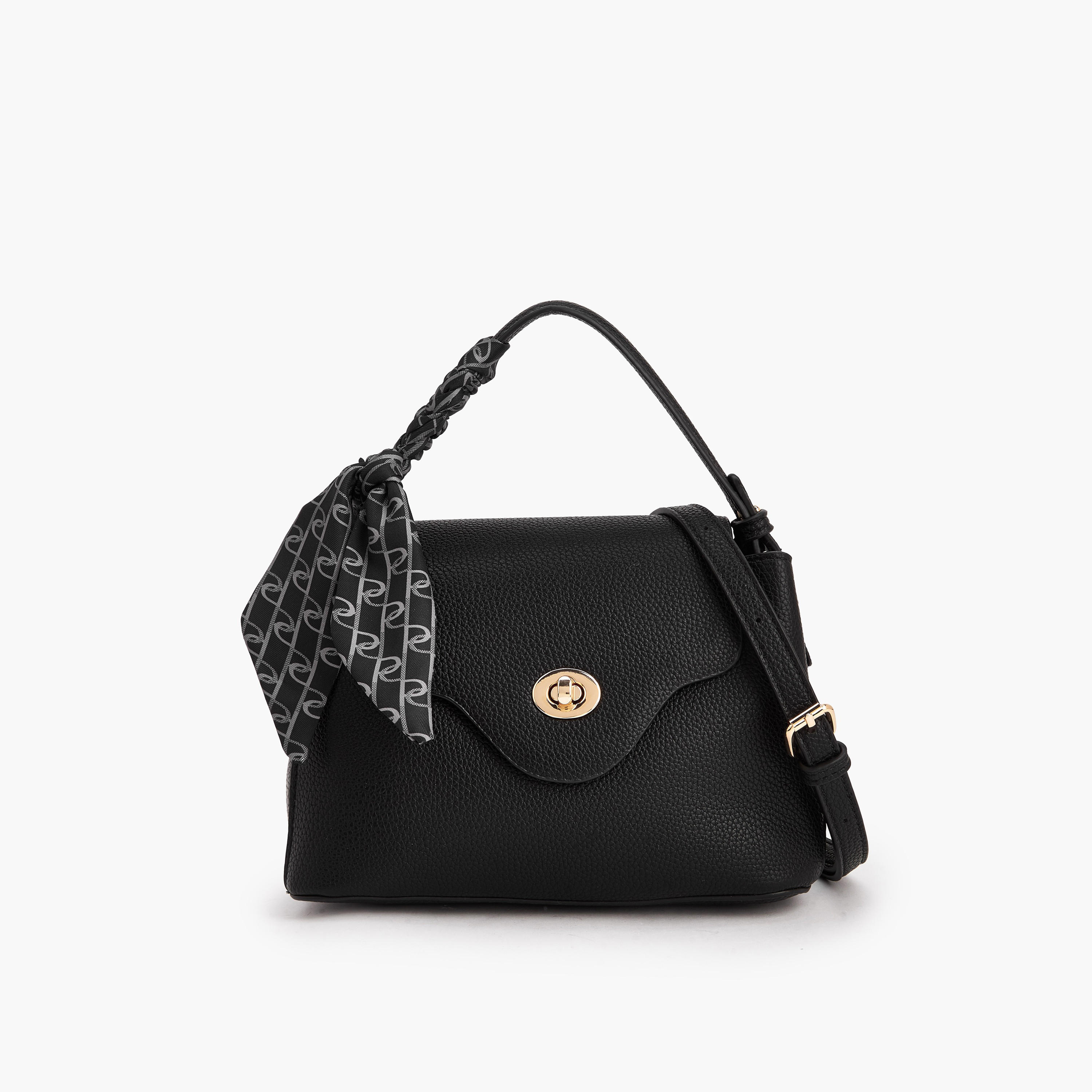 Paprika Textured Satchel Bag with Scarf-women-bagsandwallets-handbags-image-1