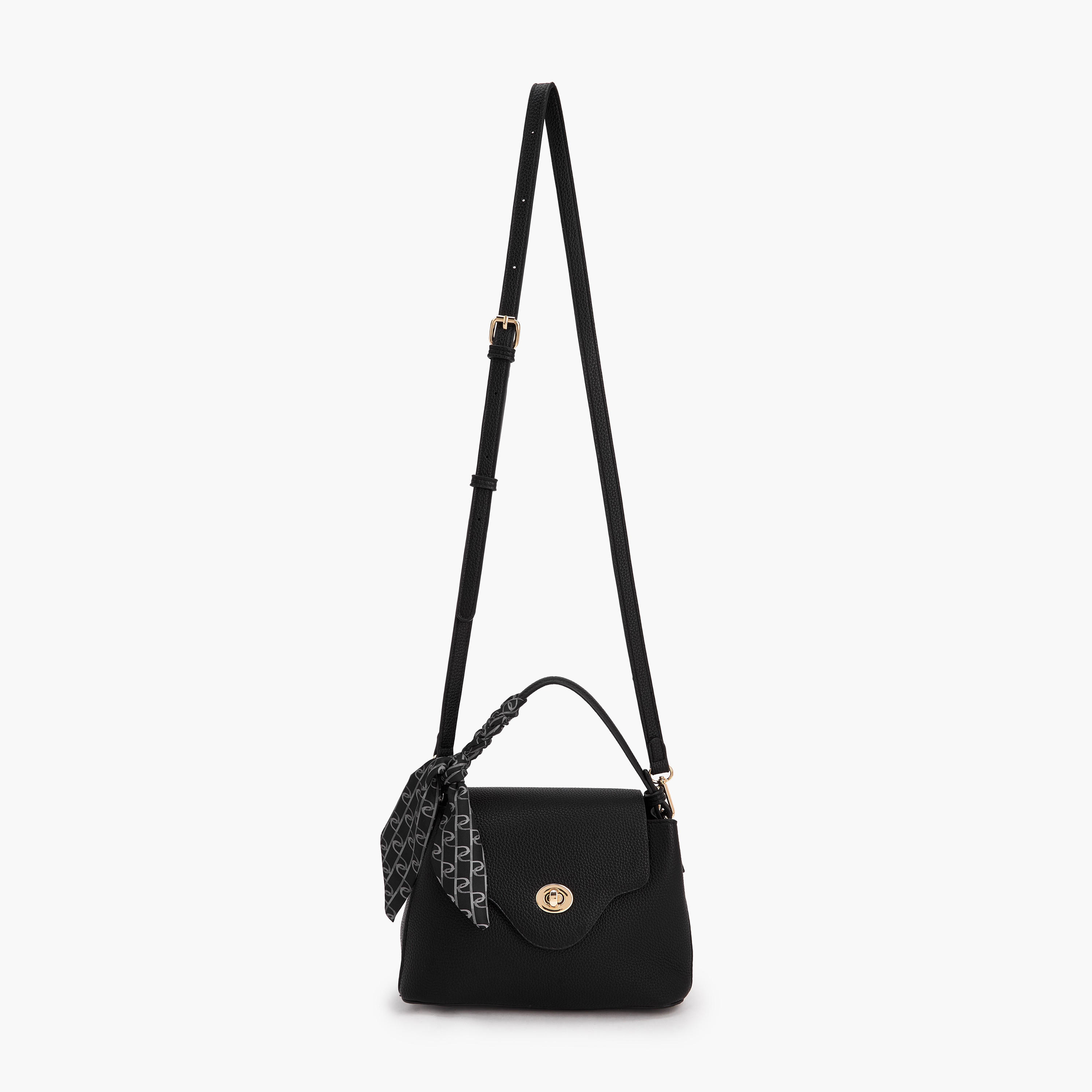 Paprika Textured Satchel Bag with Scarf-women-bagsandwallets-handbags-image-2
