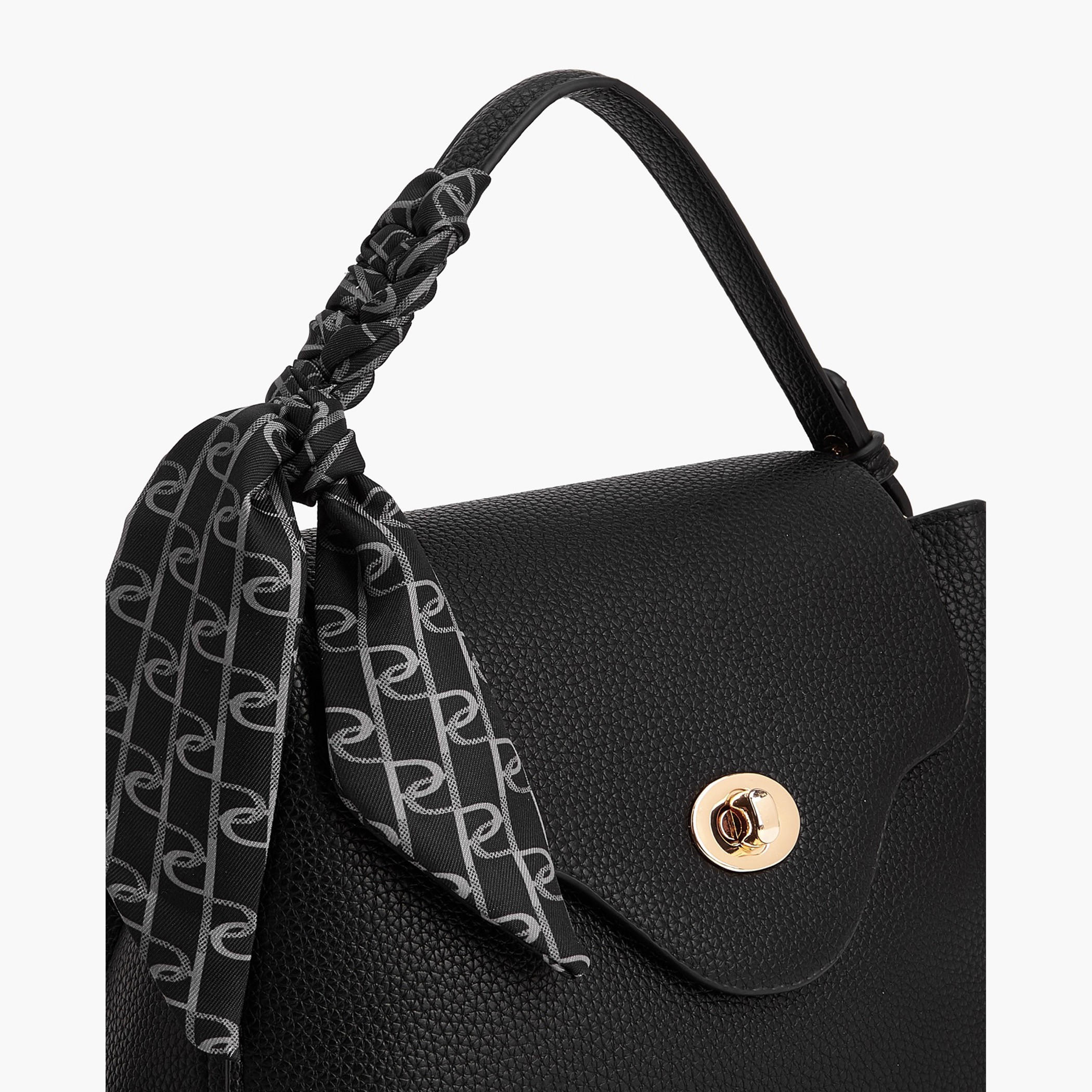 Paprika Textured Satchel Bag with Scarf-women-bagsandwallets-handbags-image-4