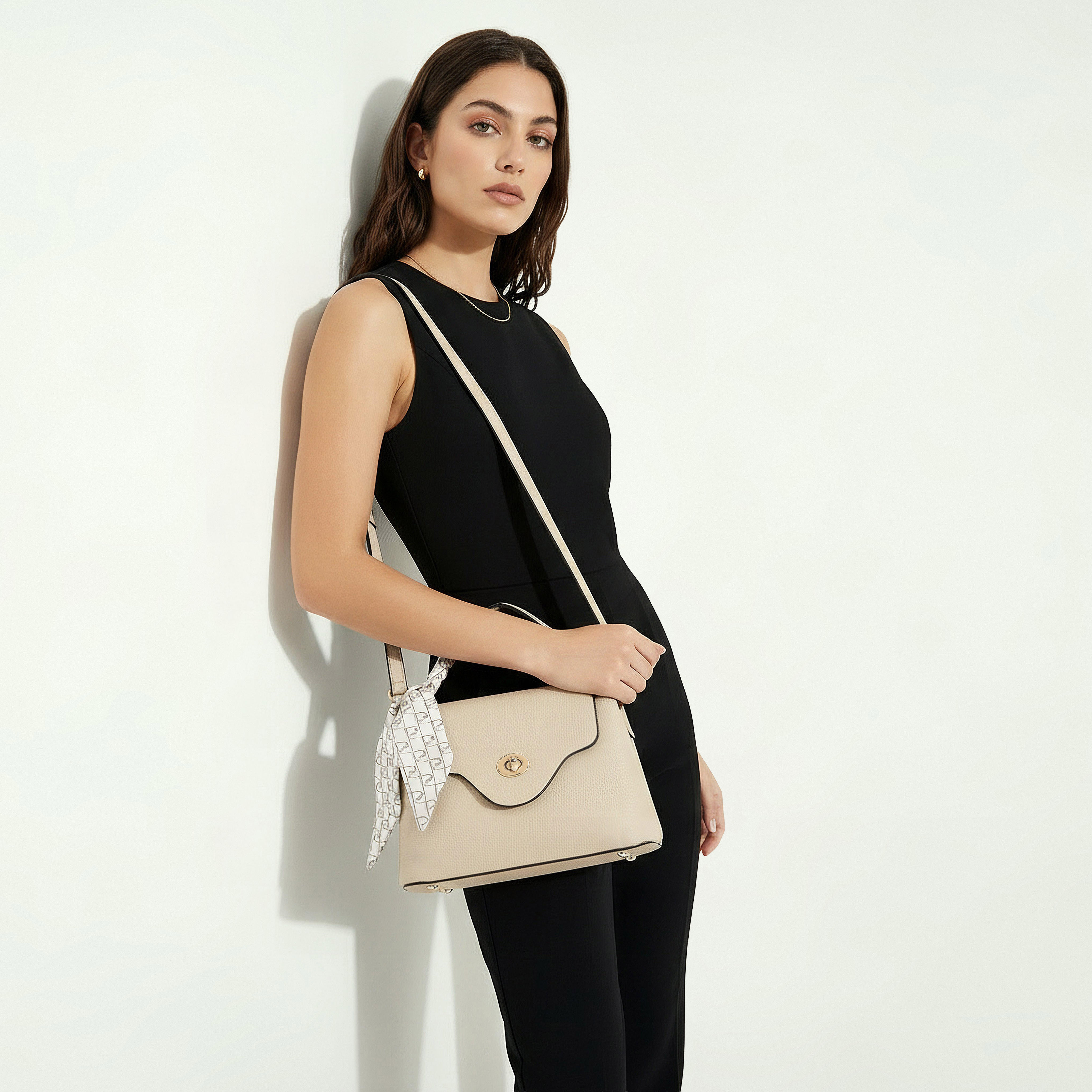 Paprika Textured Satchel Bag with Scarf-women-bagsandwallets-handbags-image-1
