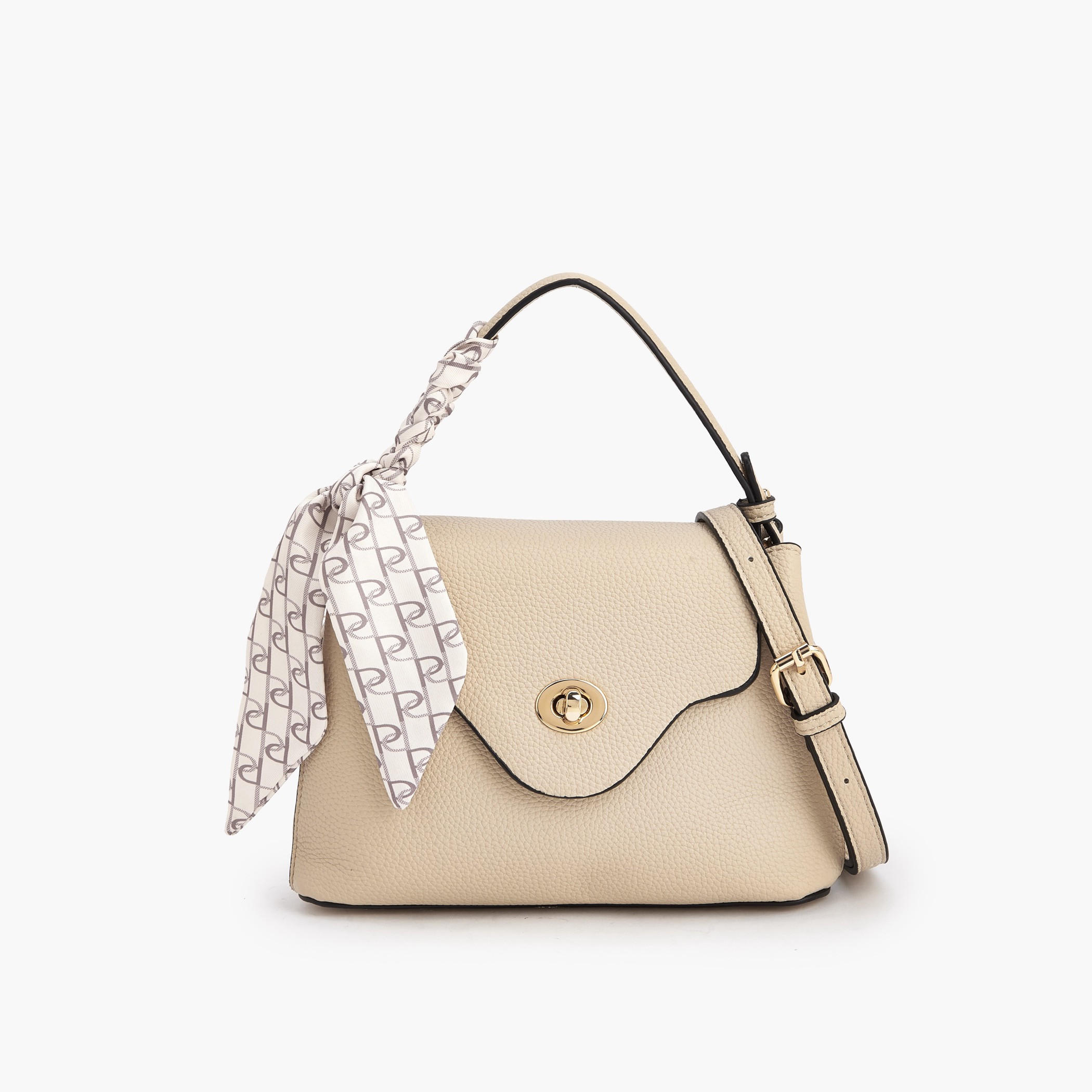 Paprika Textured Satchel Bag with Scarf-women-bagsandwallets-handbags-image-2