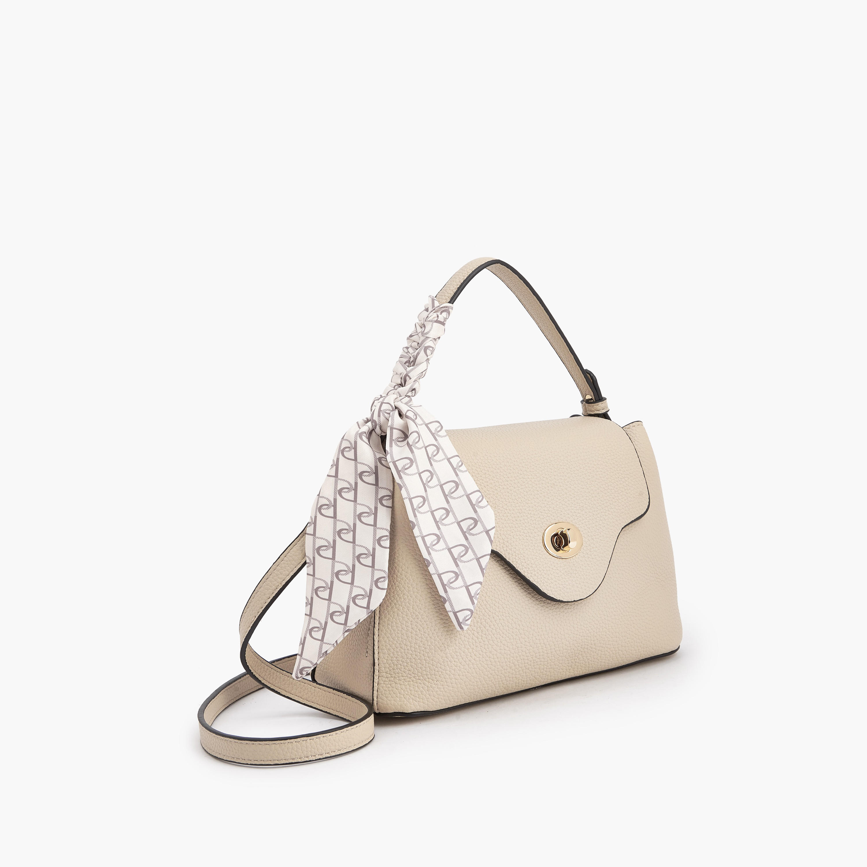 Paprika Textured Satchel Bag with Scarf-women-bagsandwallets-handbags-image-4