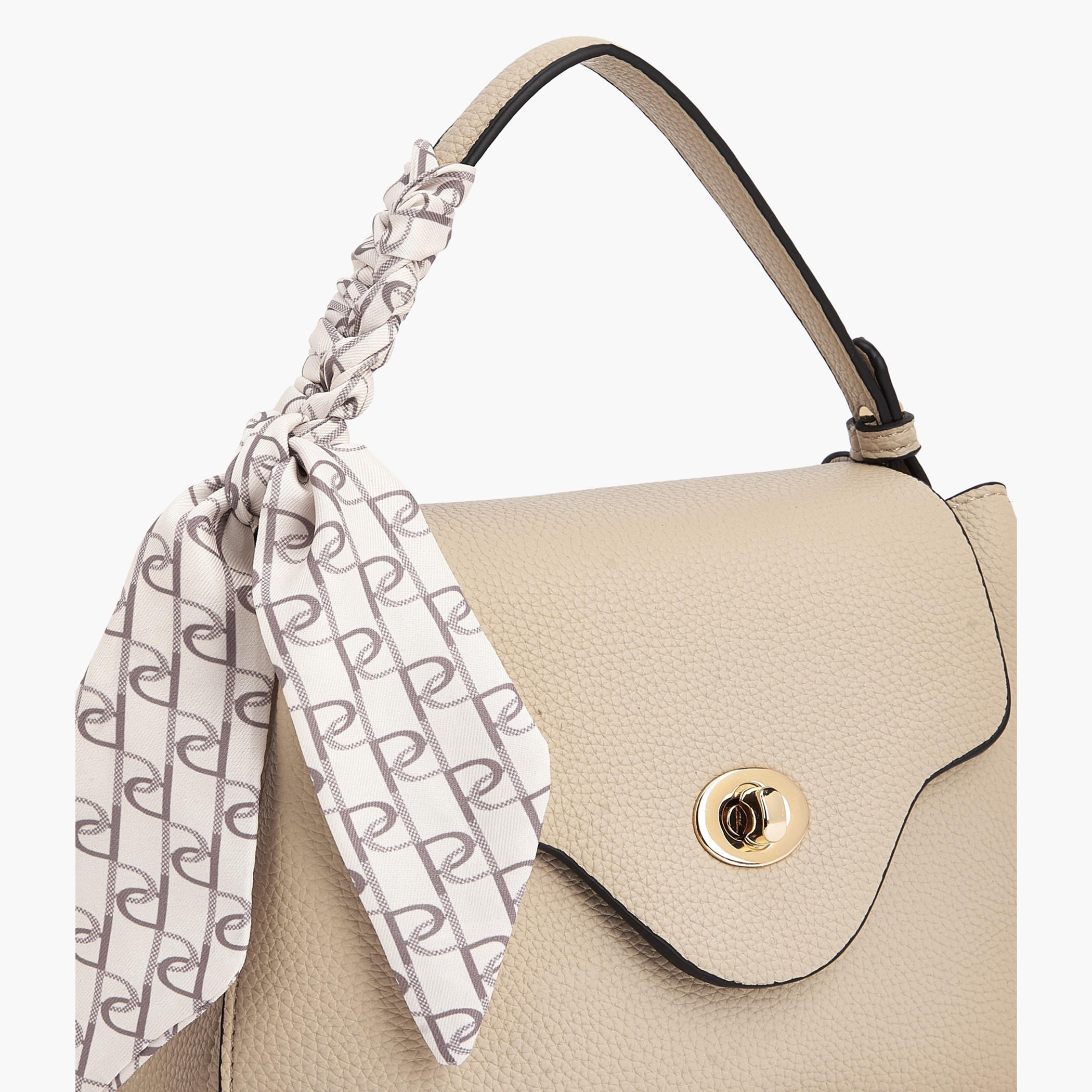 Paprika Textured Satchel Bag with Scarf-women-bagsandwallets-handbags-image-5