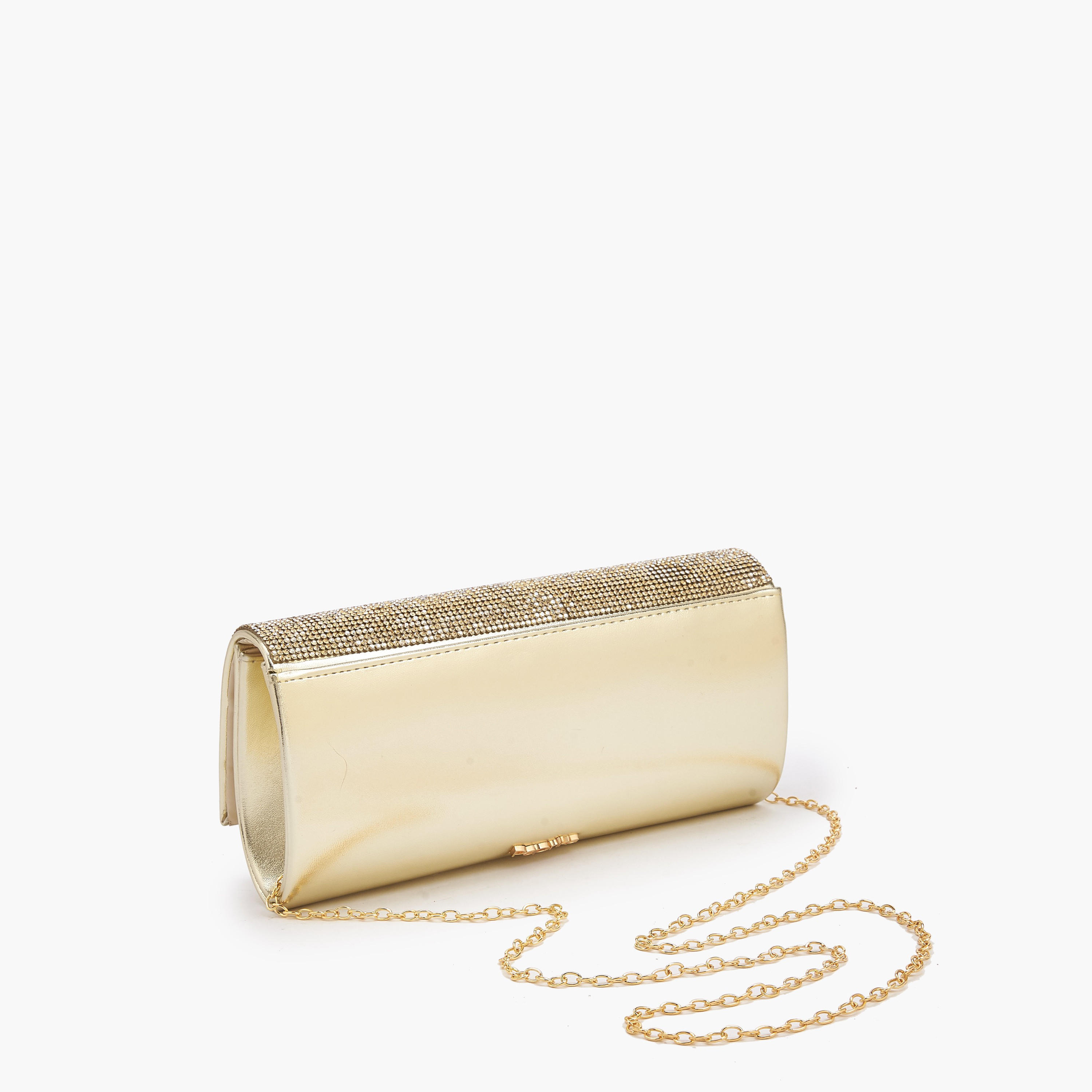Paprika Embellished Clutch with Chain Strap-women-bagsandwallets-handbags-image-5